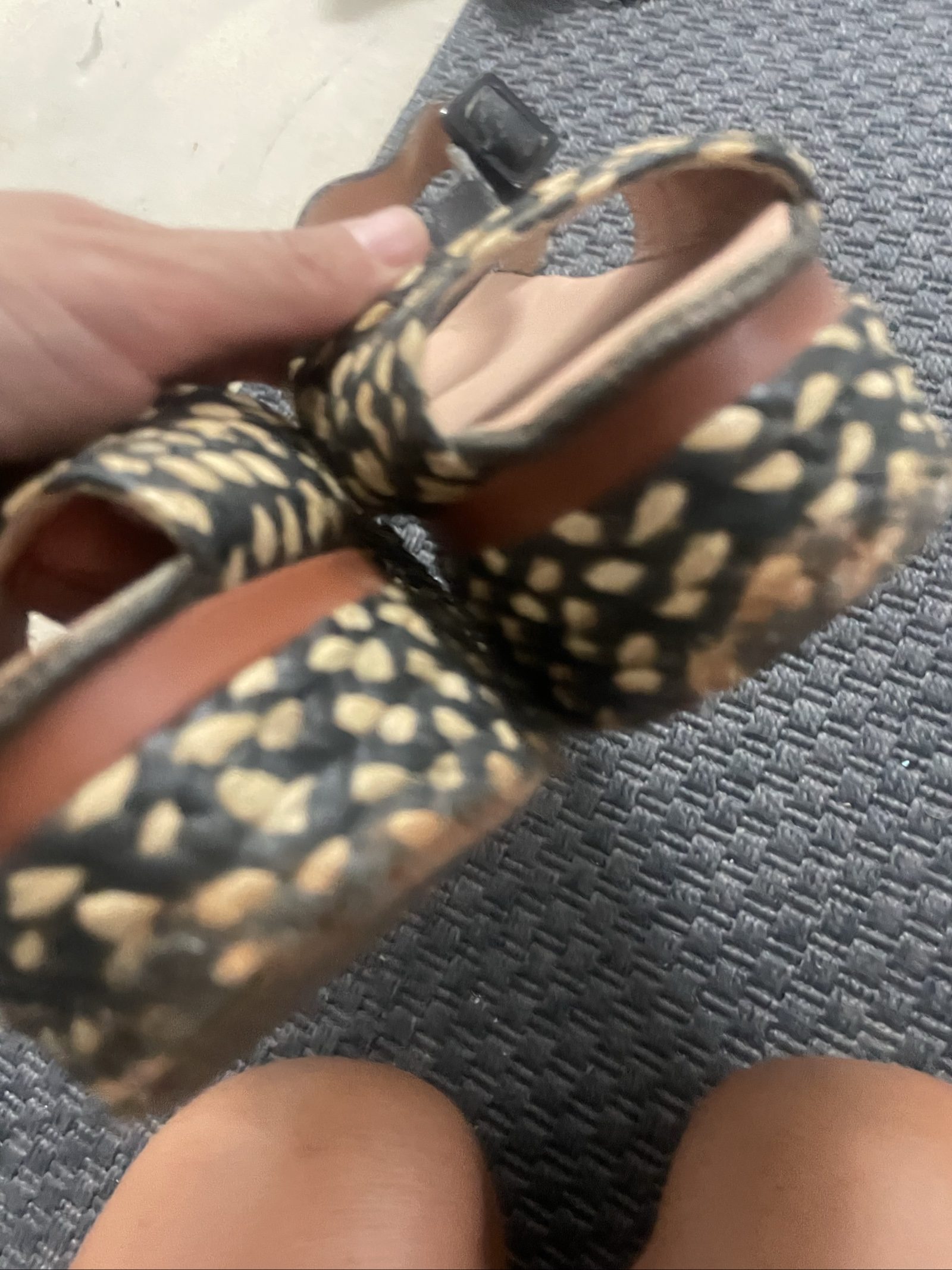 Sebastian Black & Beige Woven Leather Wedges EU 38 image 2