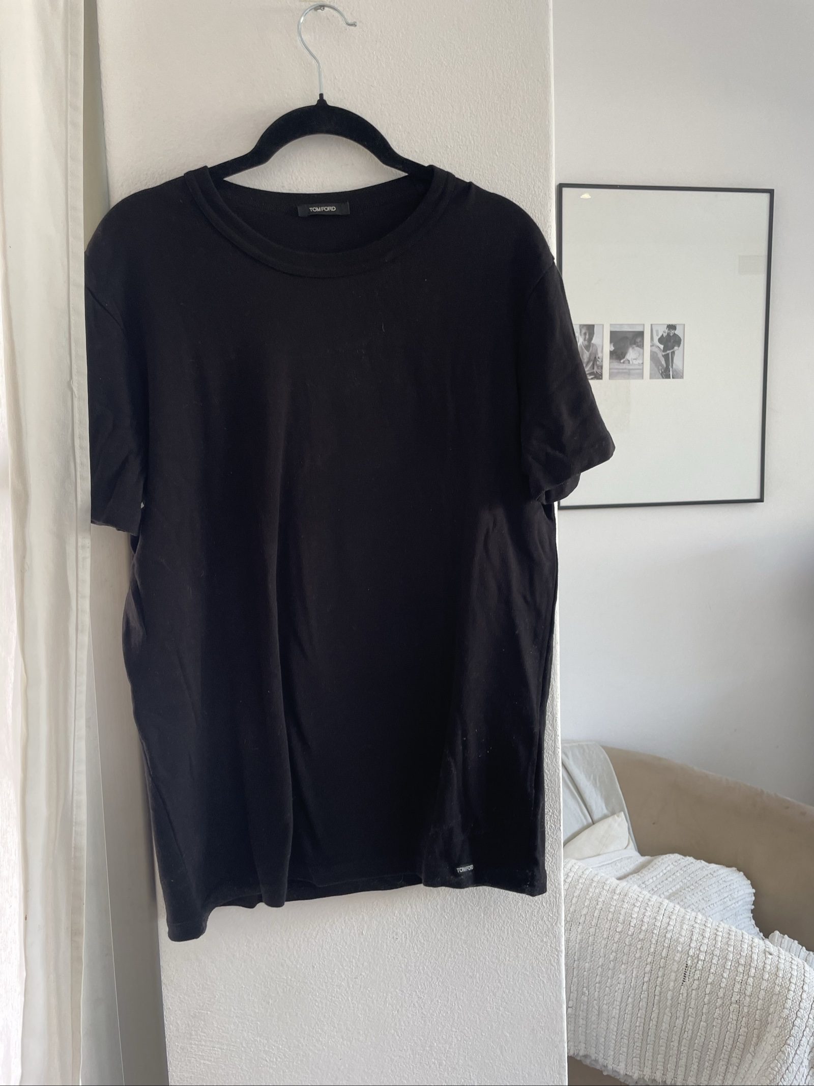 Tom Ford Black Cotton T-Shirt XL