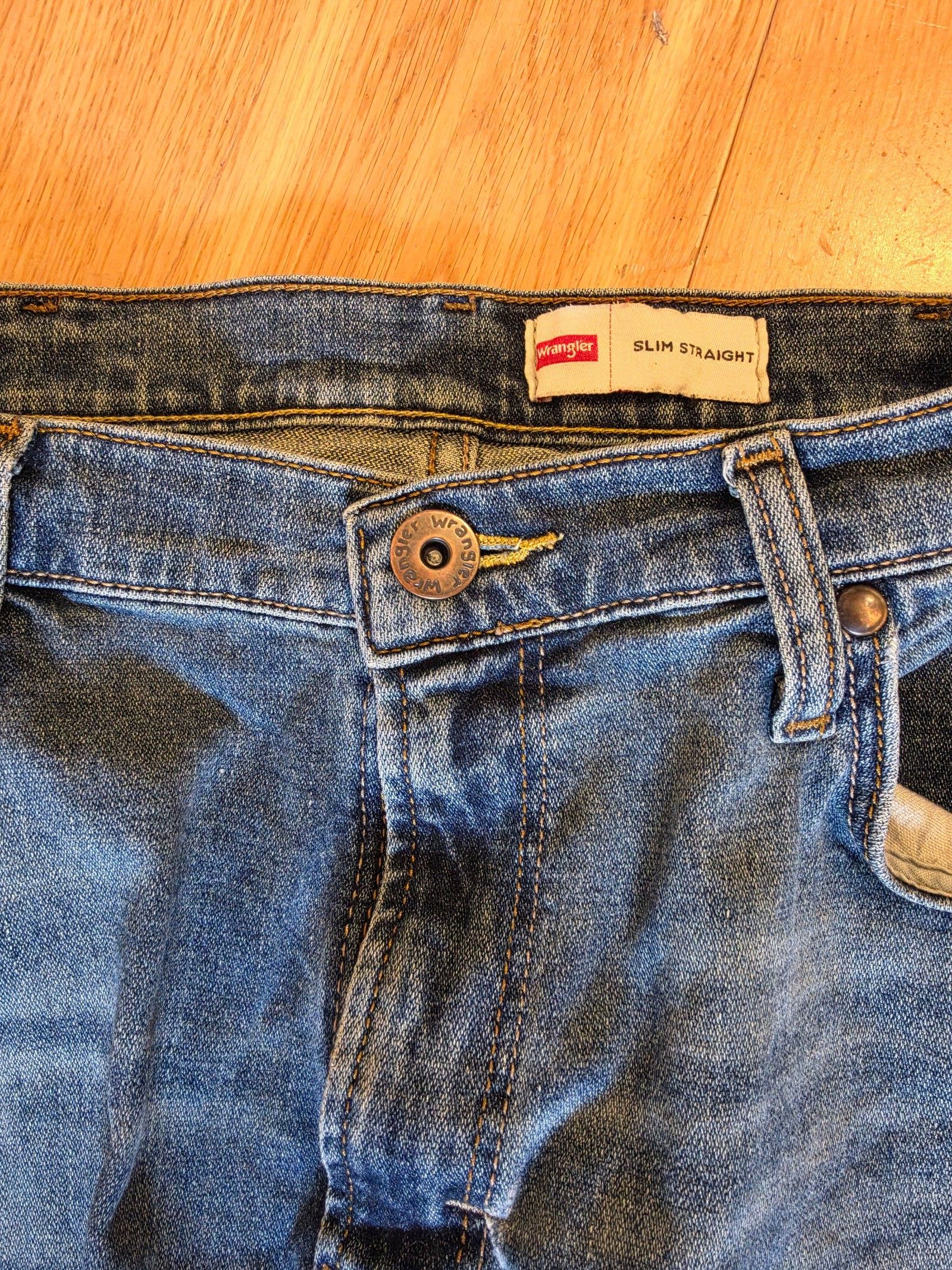 Wrangler Blue Slim Straight Jeans W36 L32 Men's image 3