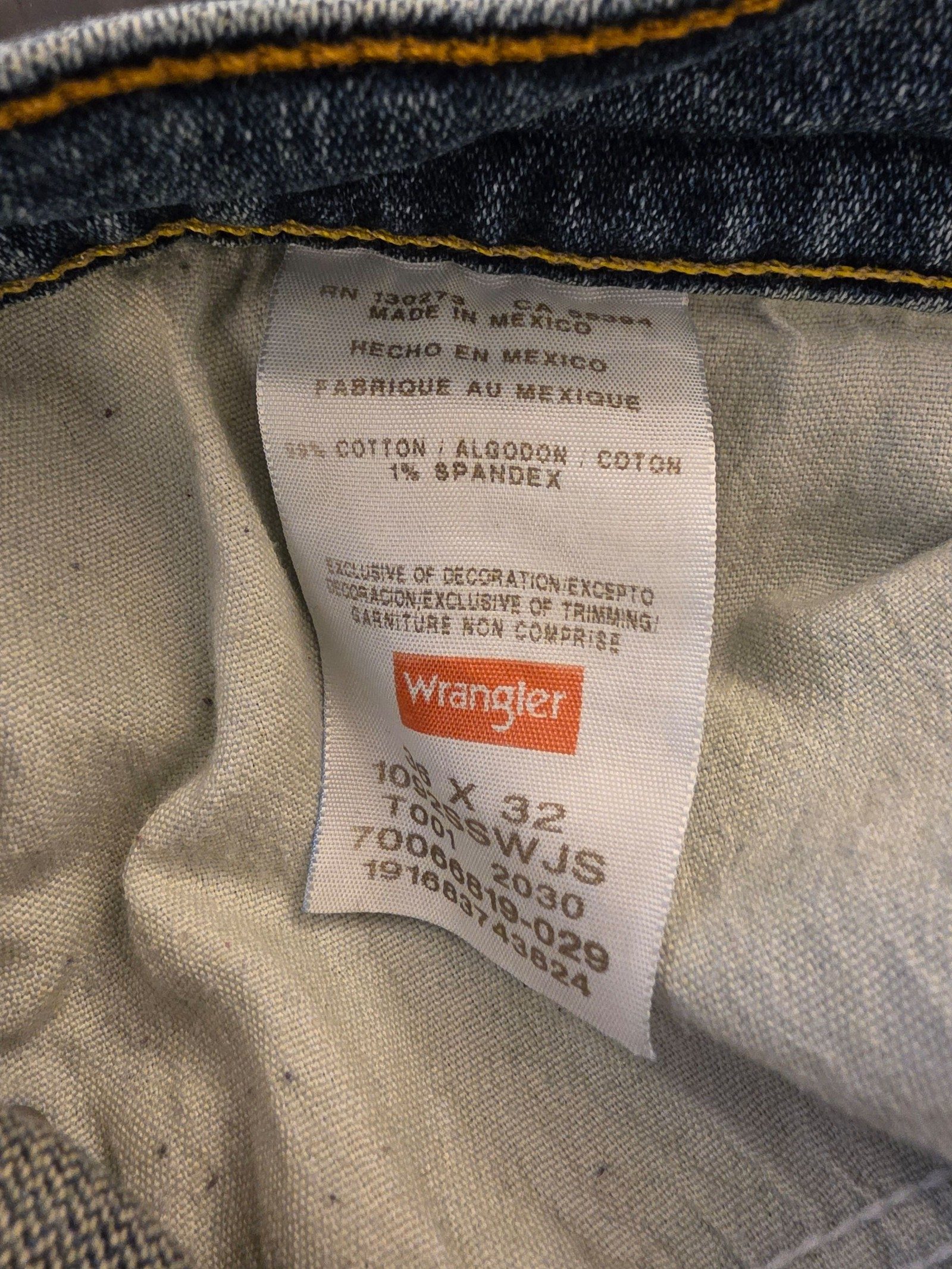 Wrangler Blue Slim Straight Jeans W36 L32 Men's image 9