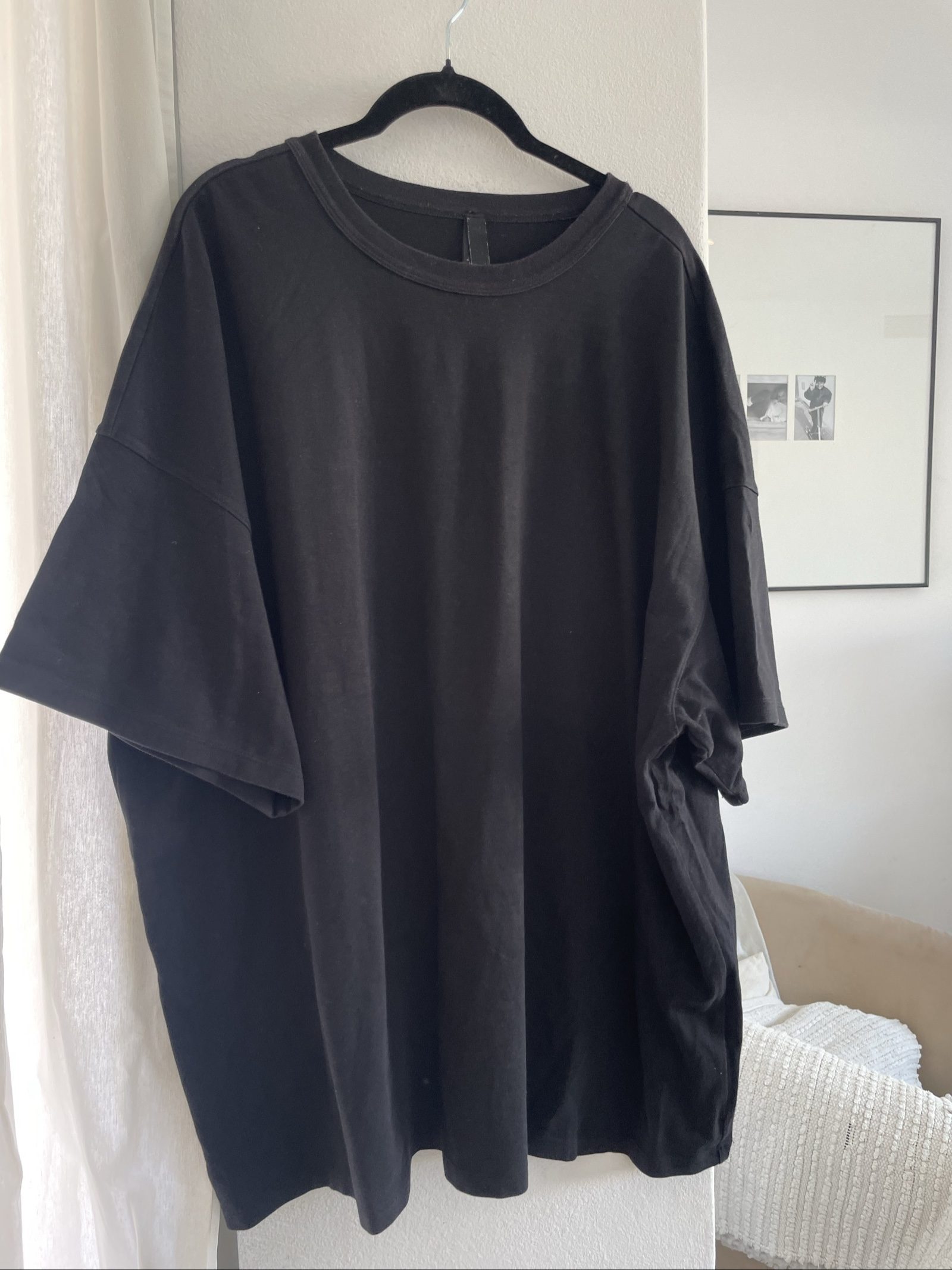 skims Black Oversized Cotton & Viscose Blend T-Shirt XL