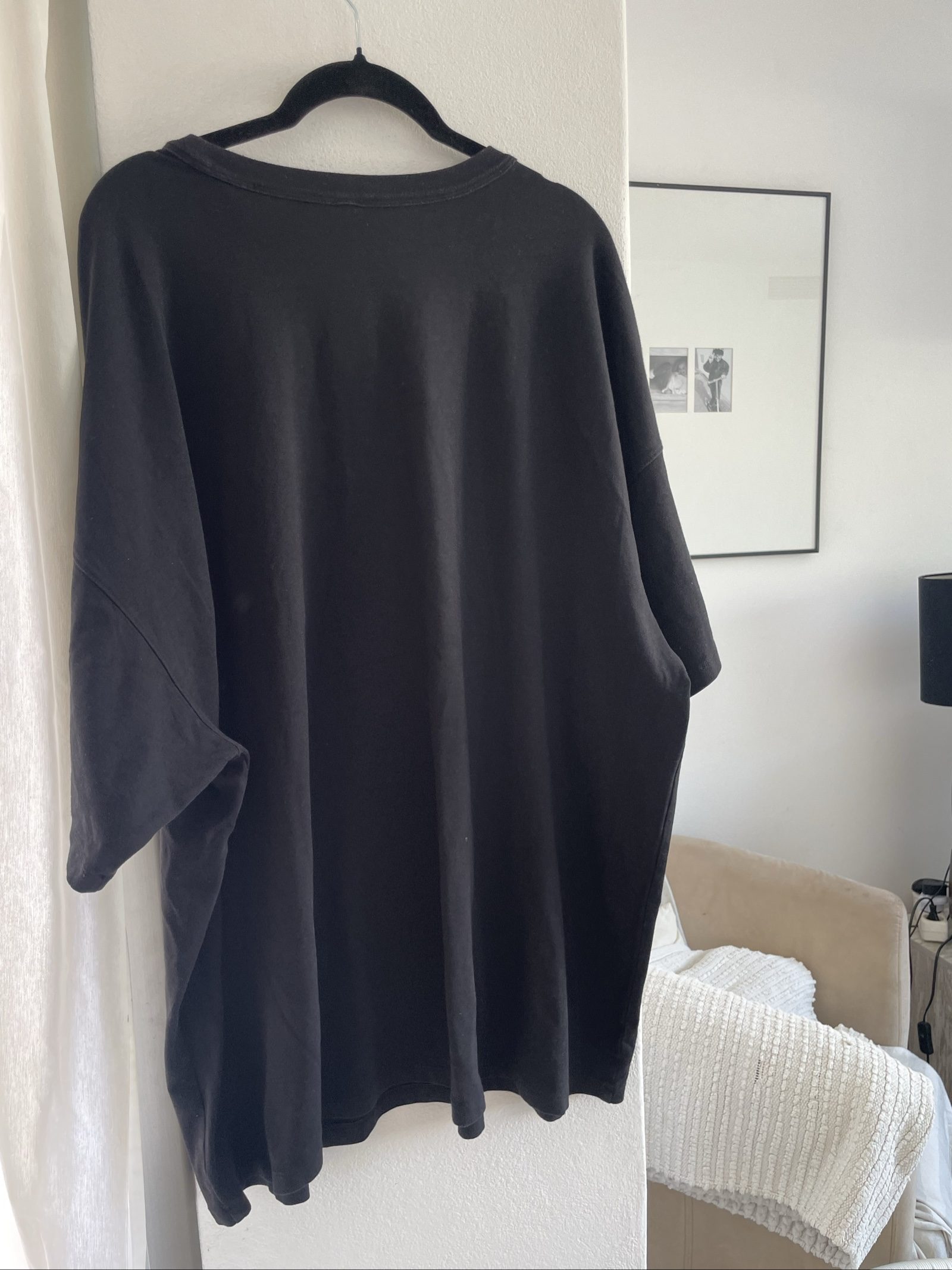 skims Black Oversized Cotton & Viscose Blend T-Shirt XL image 4