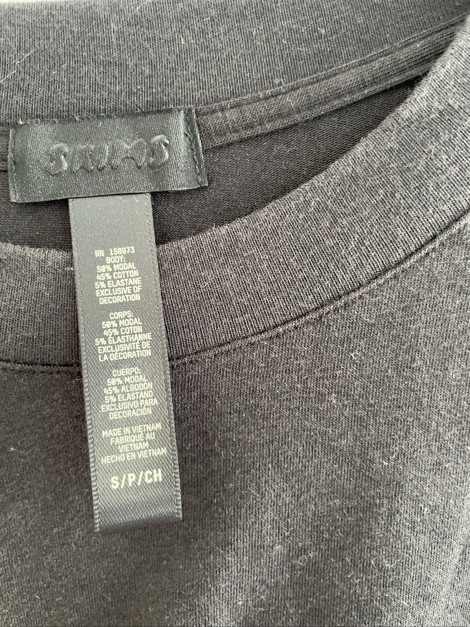 Skims Phillip Lim Black Modal & Cotton T-Shirt Small image 2