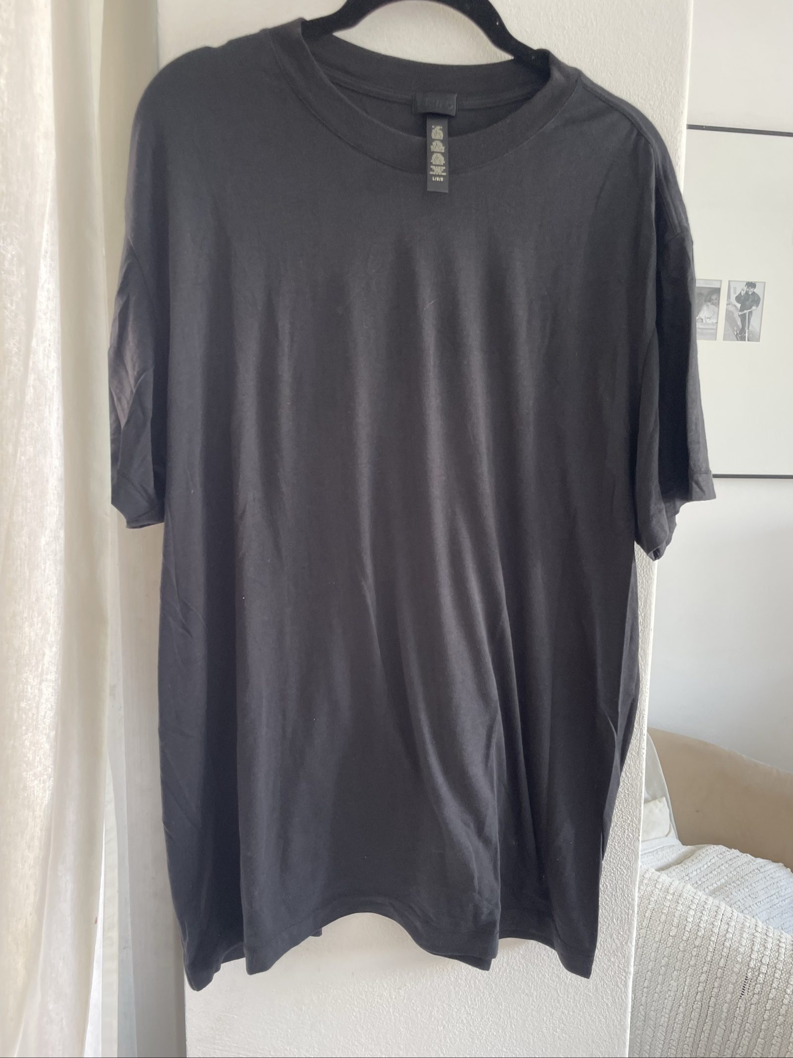 Skims Black Modal & Cotton T-Shirt Large