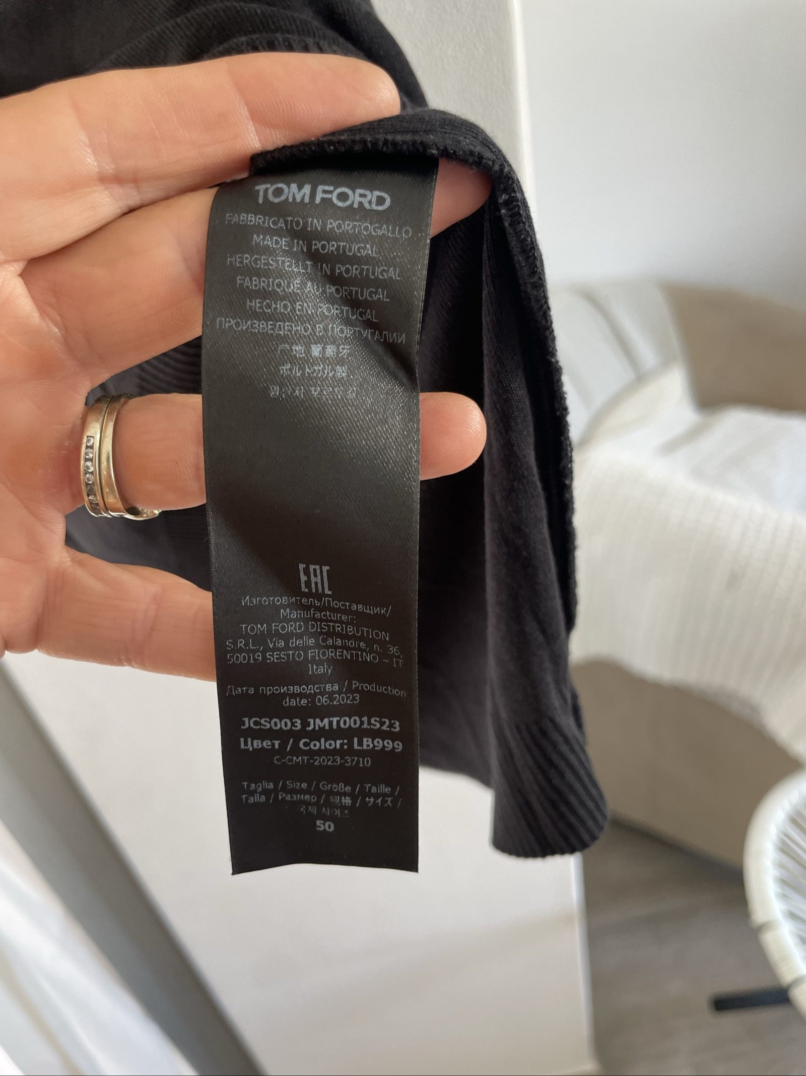 Tom Ford Black Cotton Short Sleeve Sweater Size 50 image 4