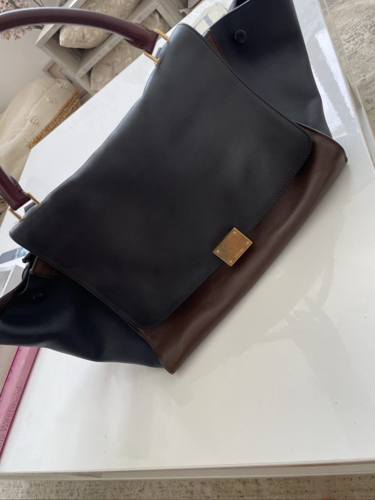 Celine Black & Brown Leather Tote Bag