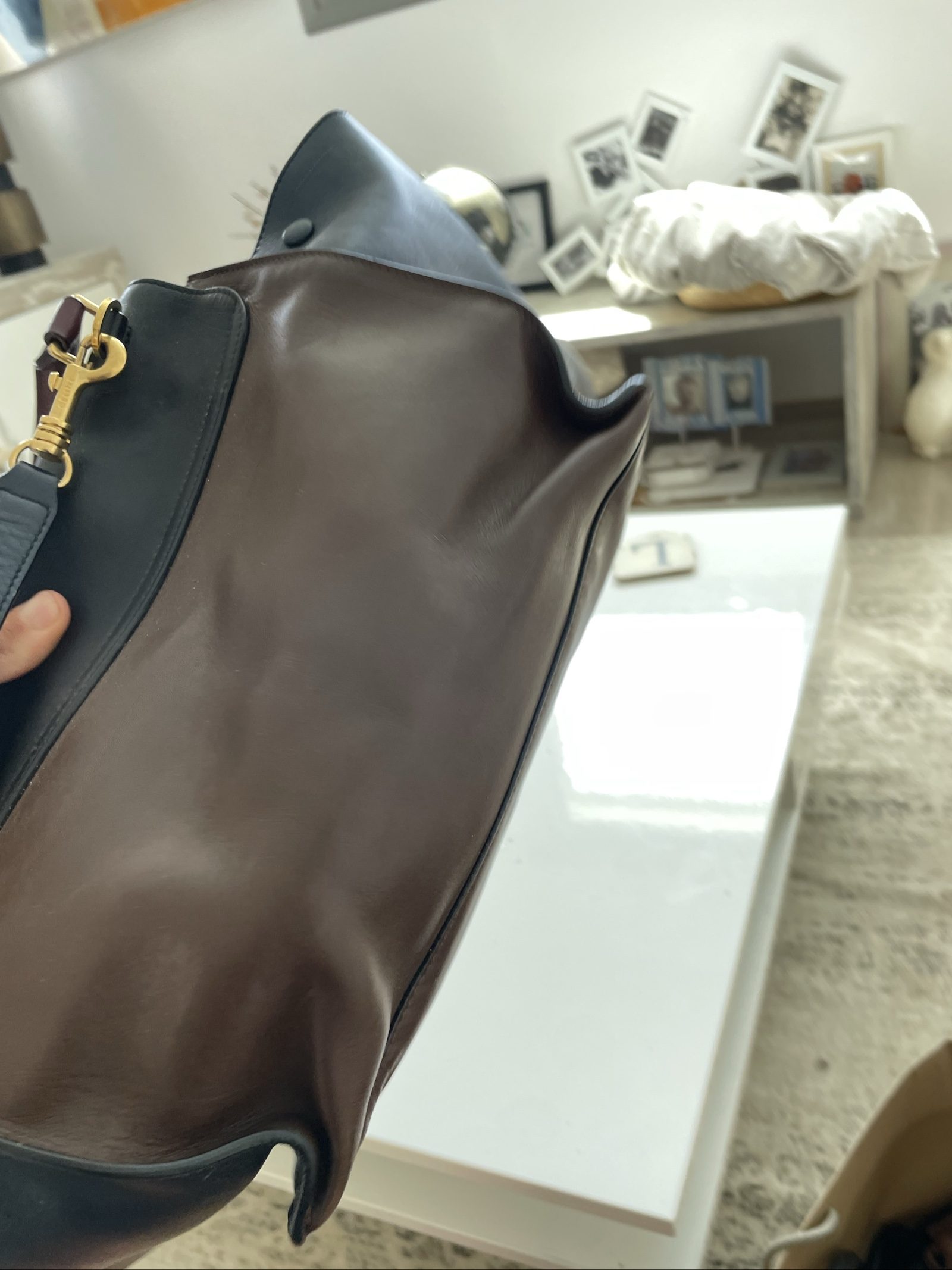 Celine Black & Brown Leather Tote Bag image 6