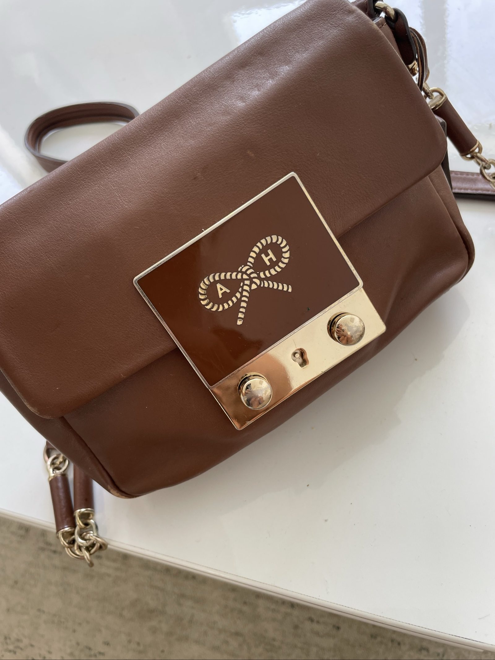 Alviero Martini Brown Leather Crossbody Handbag