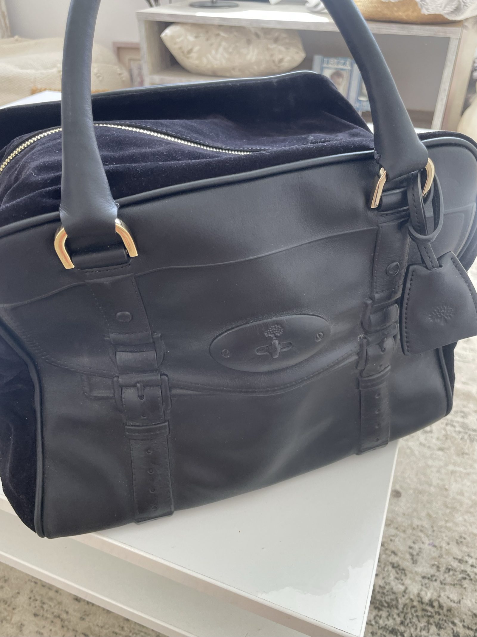Mulberry Black Suede & Leather Handbag