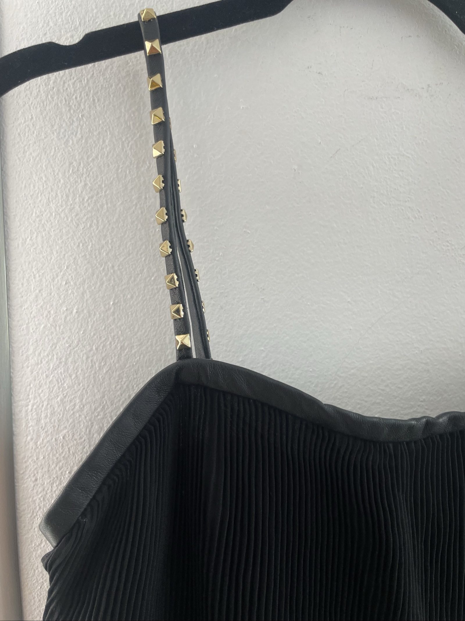Mulberry Black Pleated Dress UK 6 with Studded Straps image 2