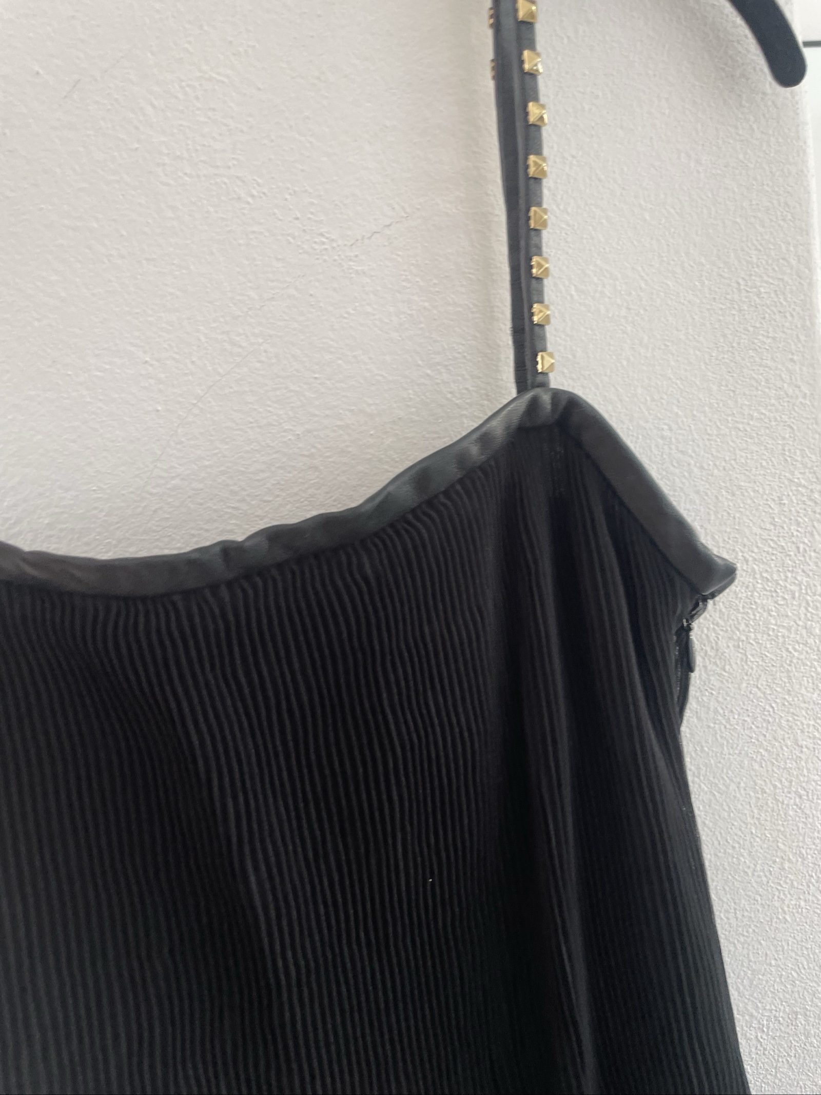 Mulberry Black Pleated Dress UK 6 with Studded Straps image 4