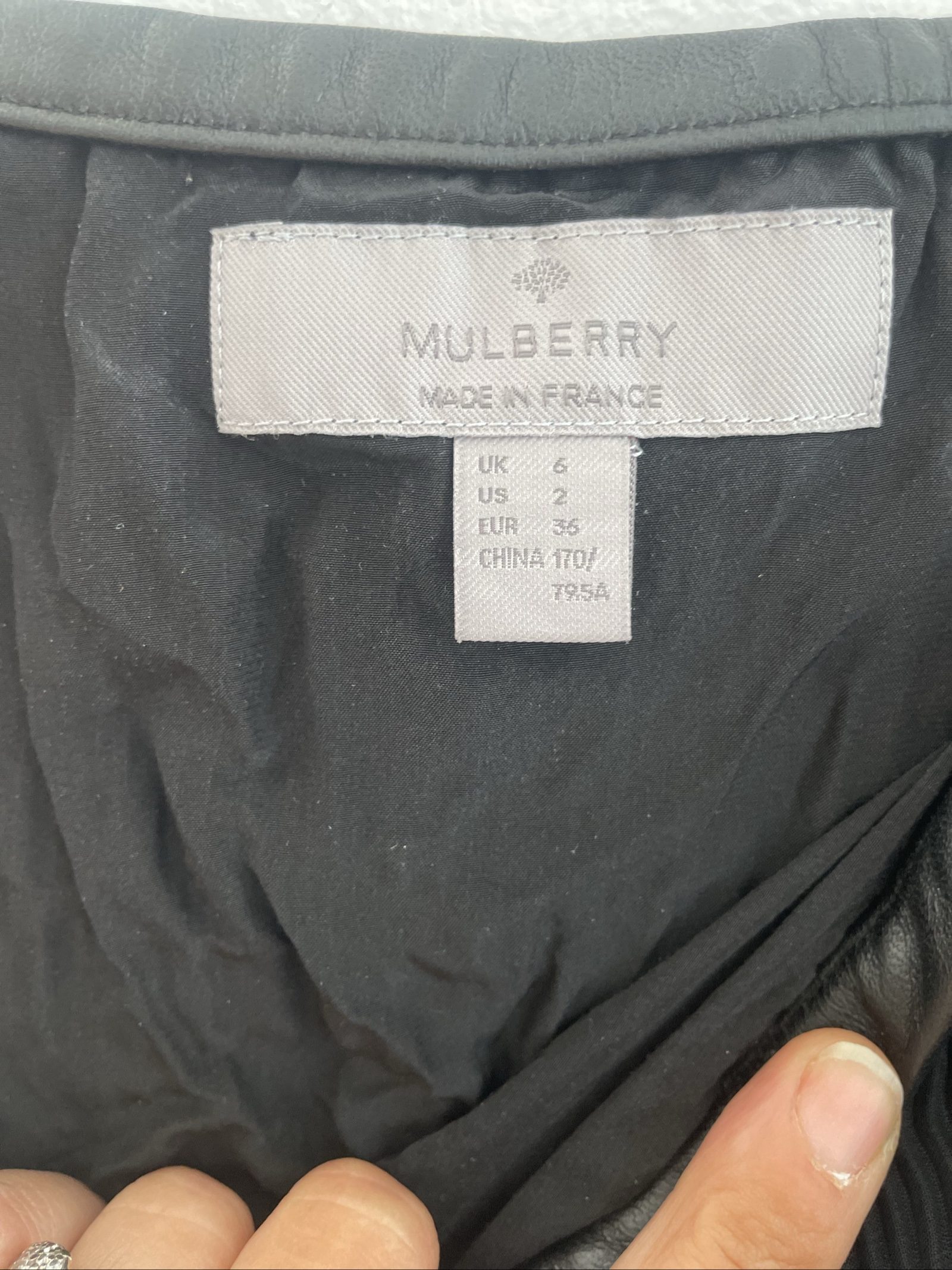 Mulberry Black Pleated Dress UK 6 with Studded Straps image 8
