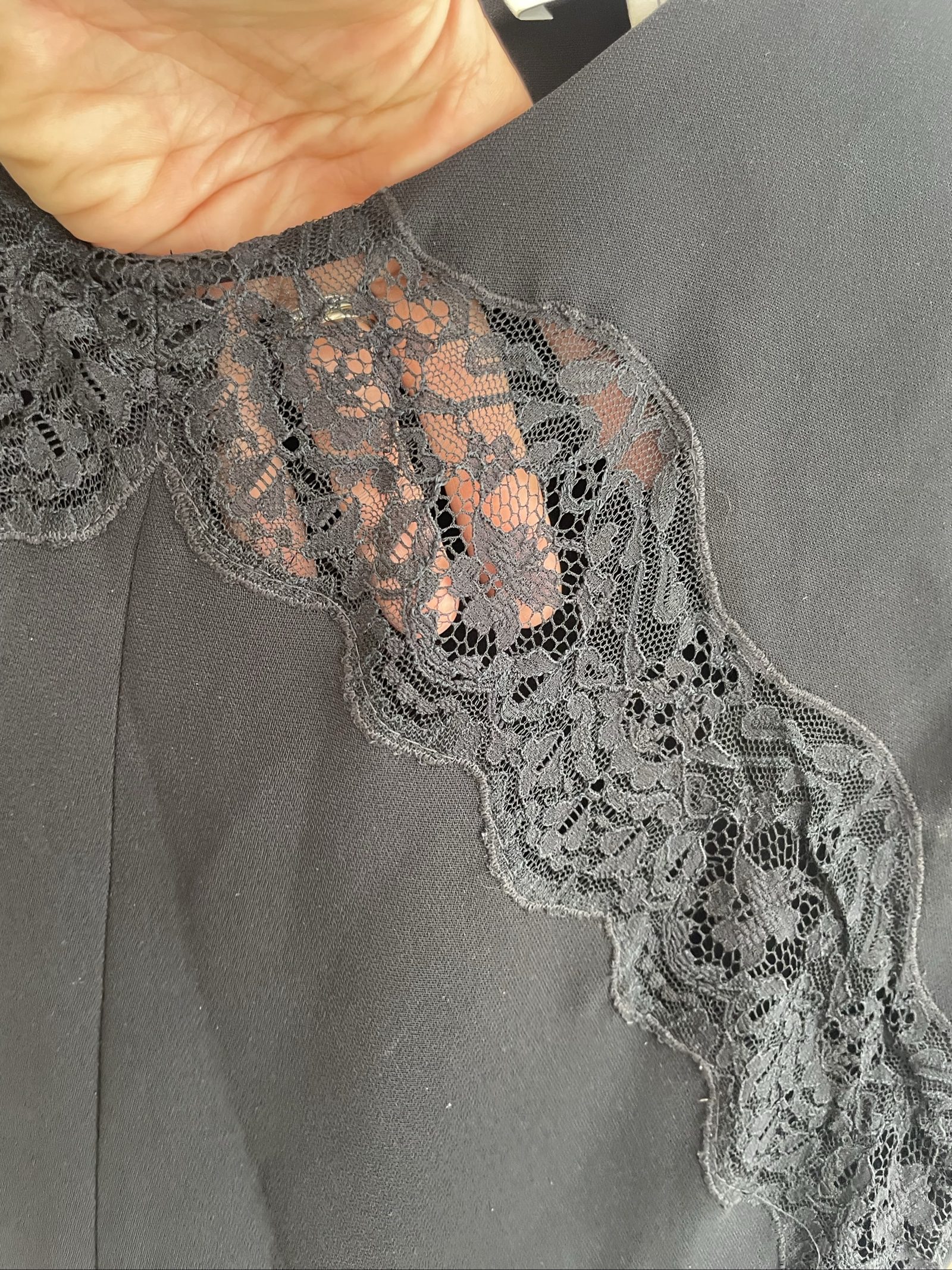 Sandro Black Lace Detail Peplum Top Small image 2