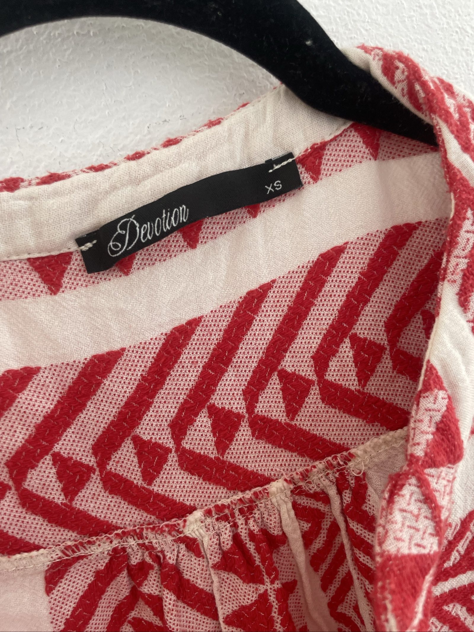 Devotion Women Red & White Patterned Dress XS image 2