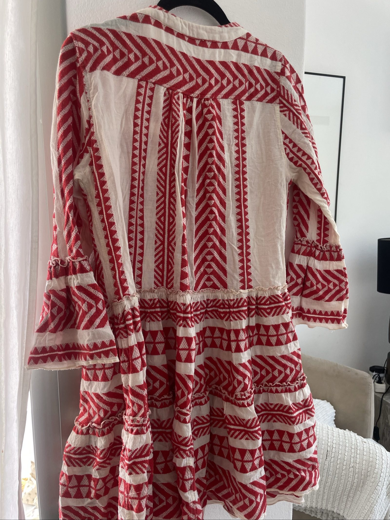 Devotion Women Red & White Patterned Dress XS image 3