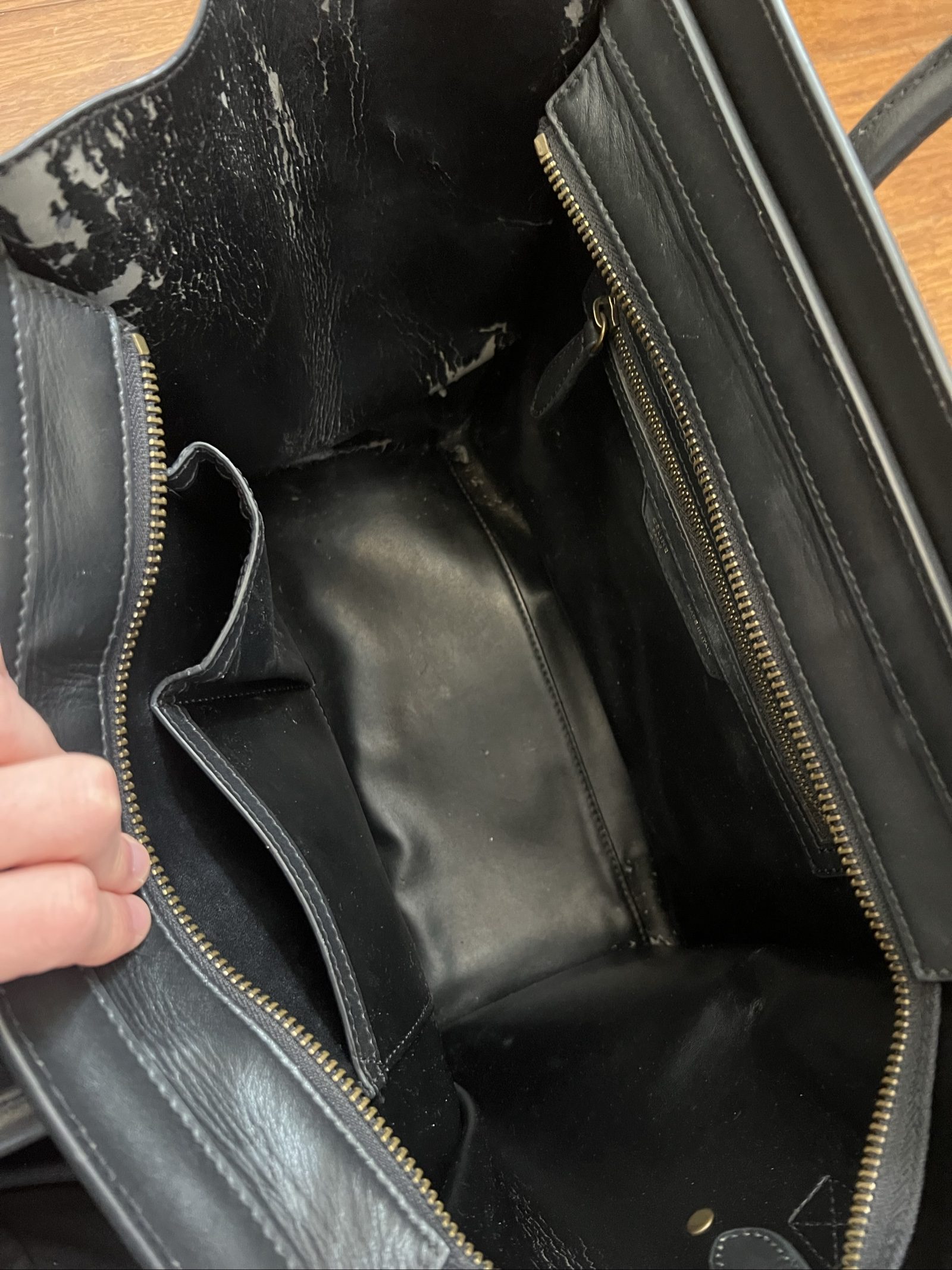 Céline Black Leather Tote Handbag image 6