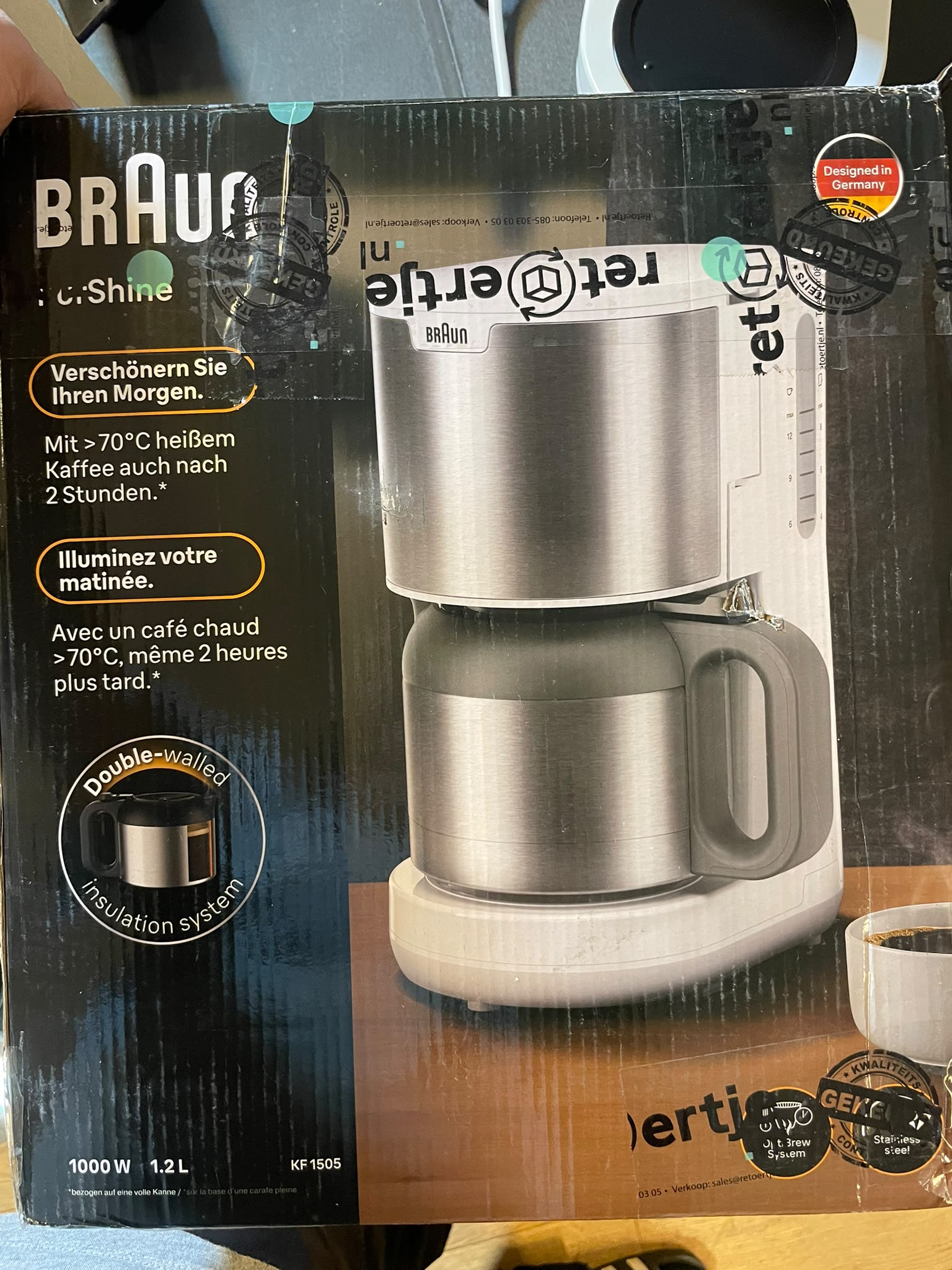 Braun PurShine KF 1505 Filter Koffiezetapparaat met Thermoskan