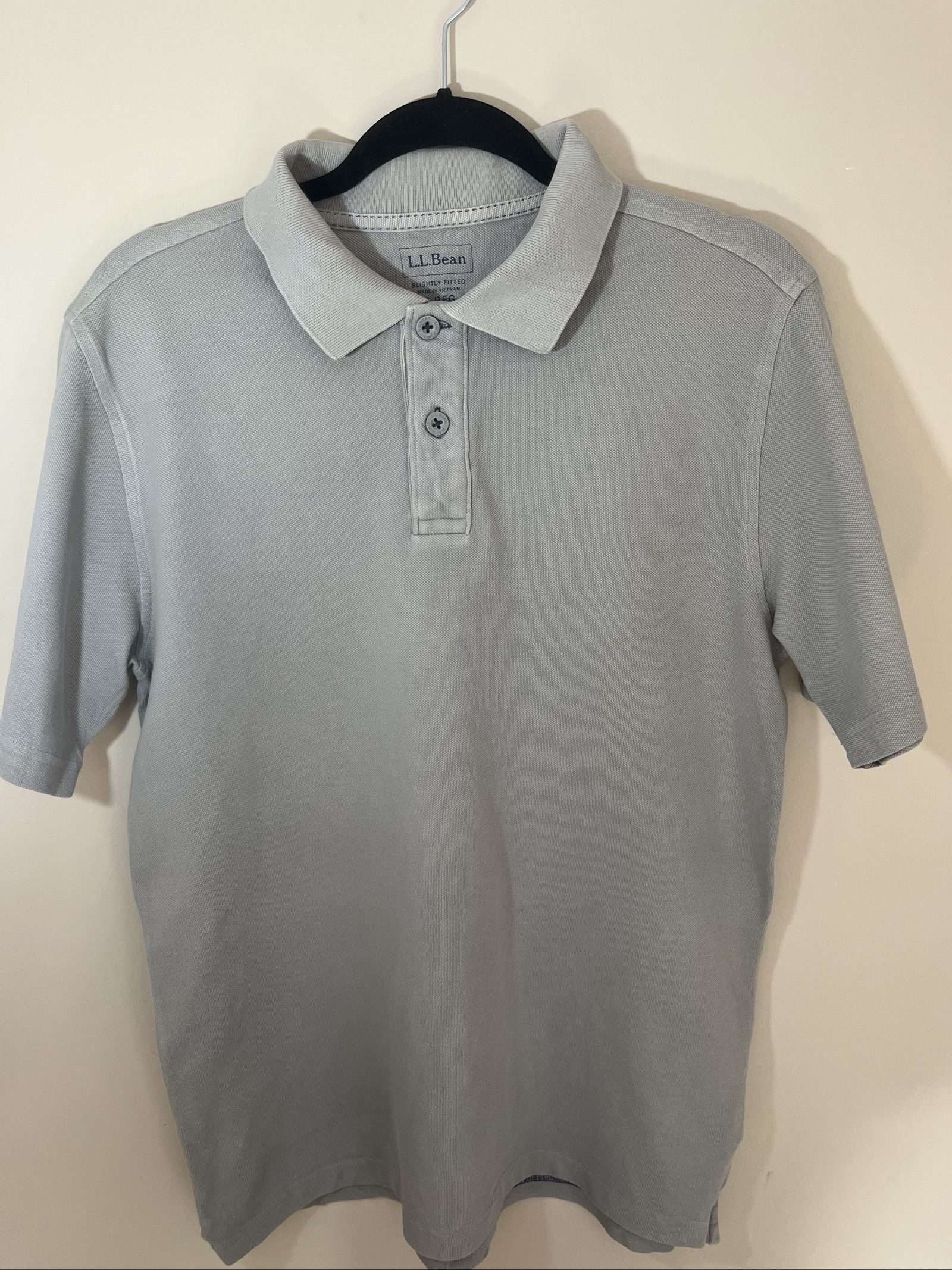 L.L.Bean Light Grey Men's Cotton Polo Shirt Small Regular