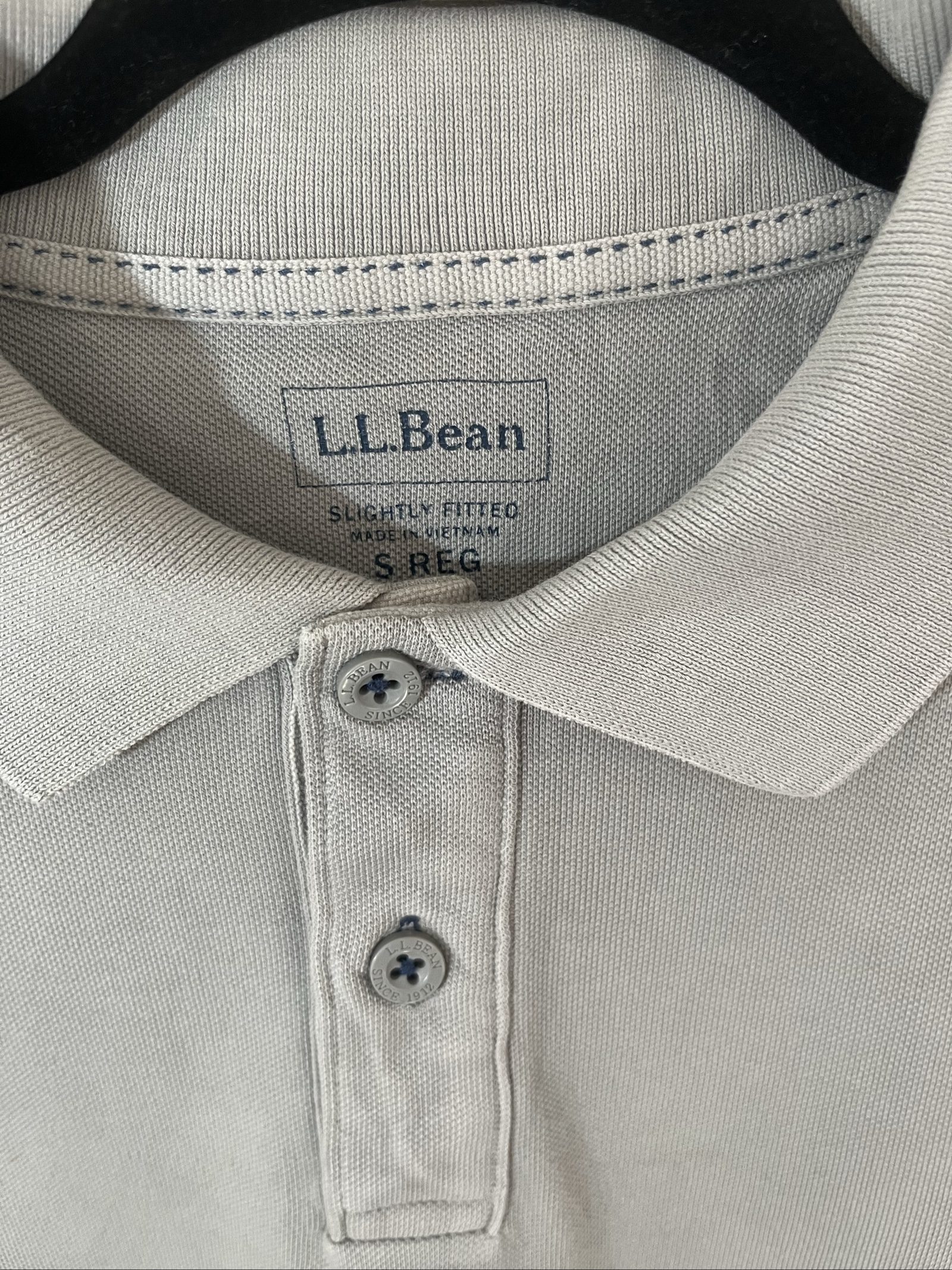 L.L.Bean Light Grey Men's Cotton Polo Shirt Small Regular image 2