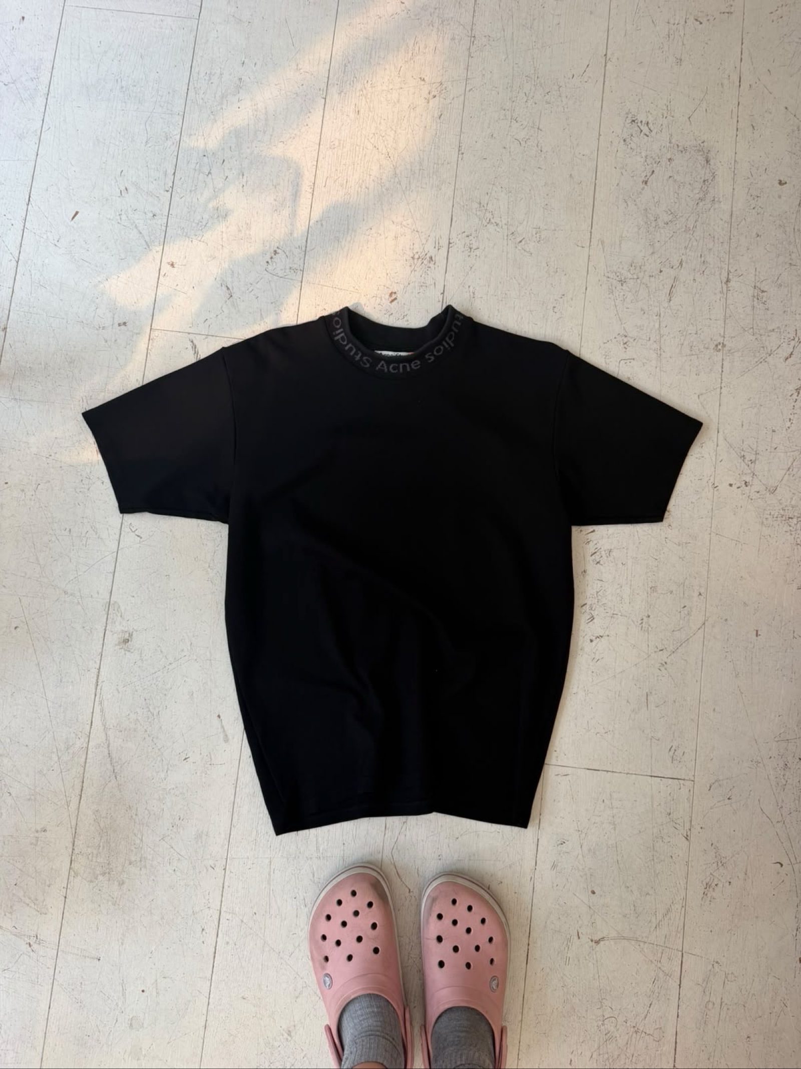Acne Studios Black T-Shirt Small Logo Collar S