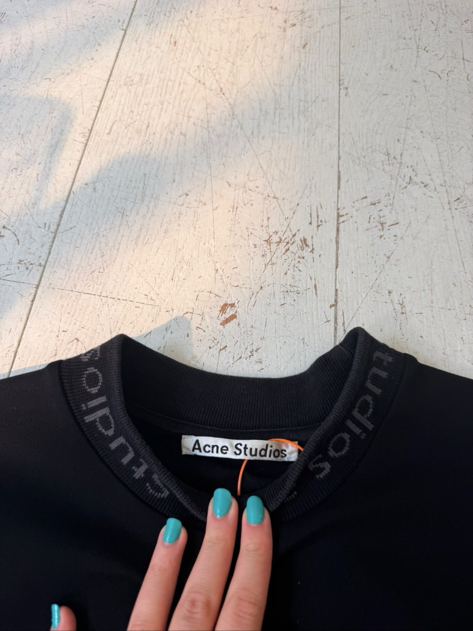 Acne Studios Black T-Shirt Small Logo Collar S image 5