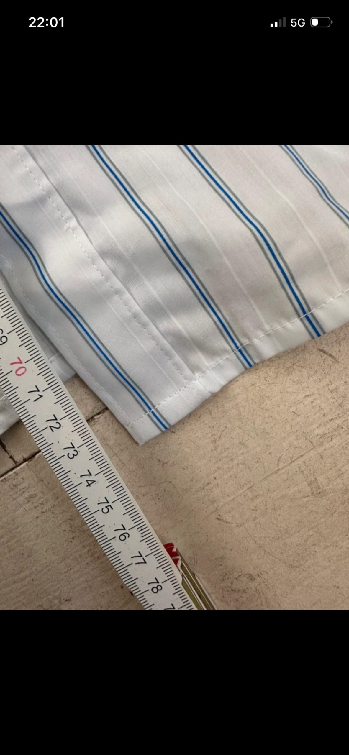 Permanent Press White & Blue Striped Shirt Men Size 40 image 4