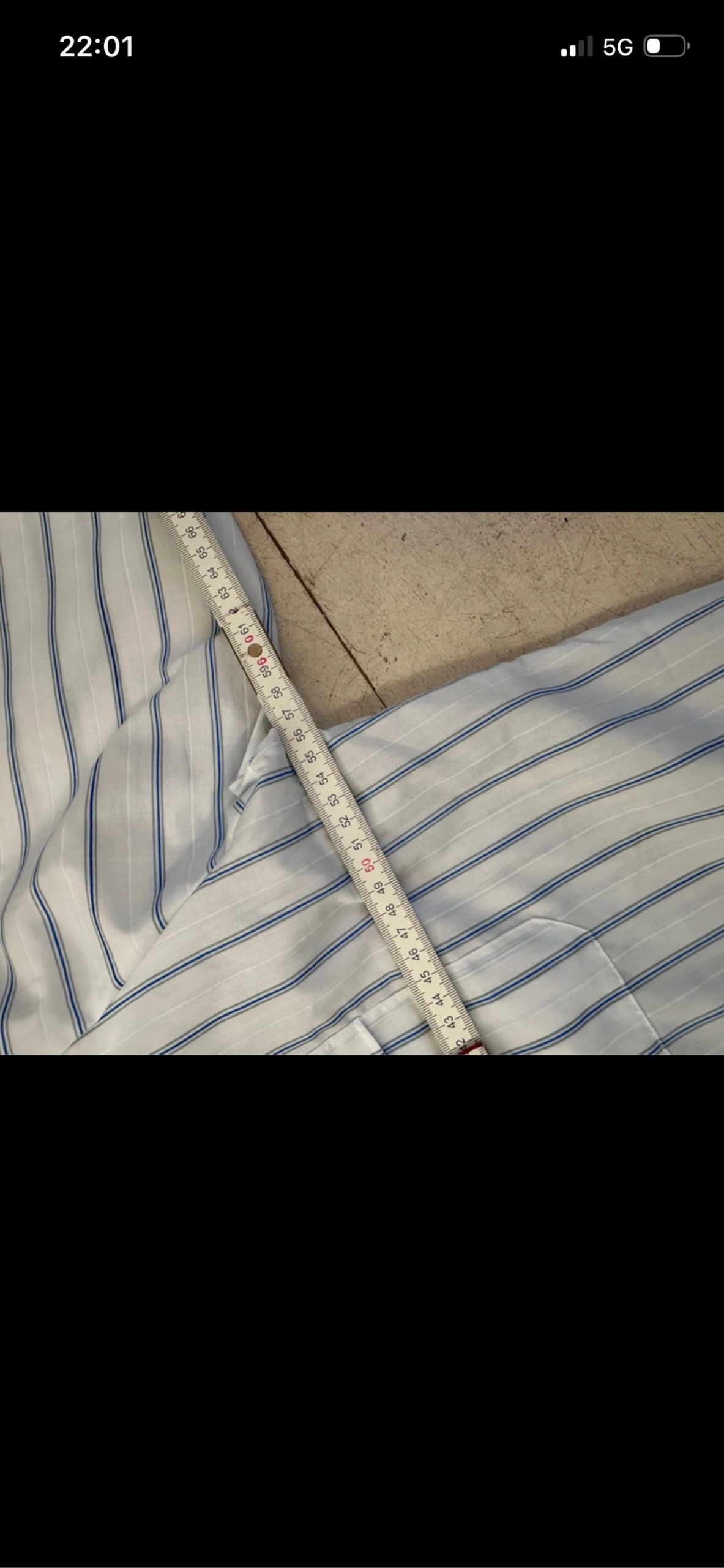 Permanent Press White & Blue Striped Shirt Men Size 40 image 5