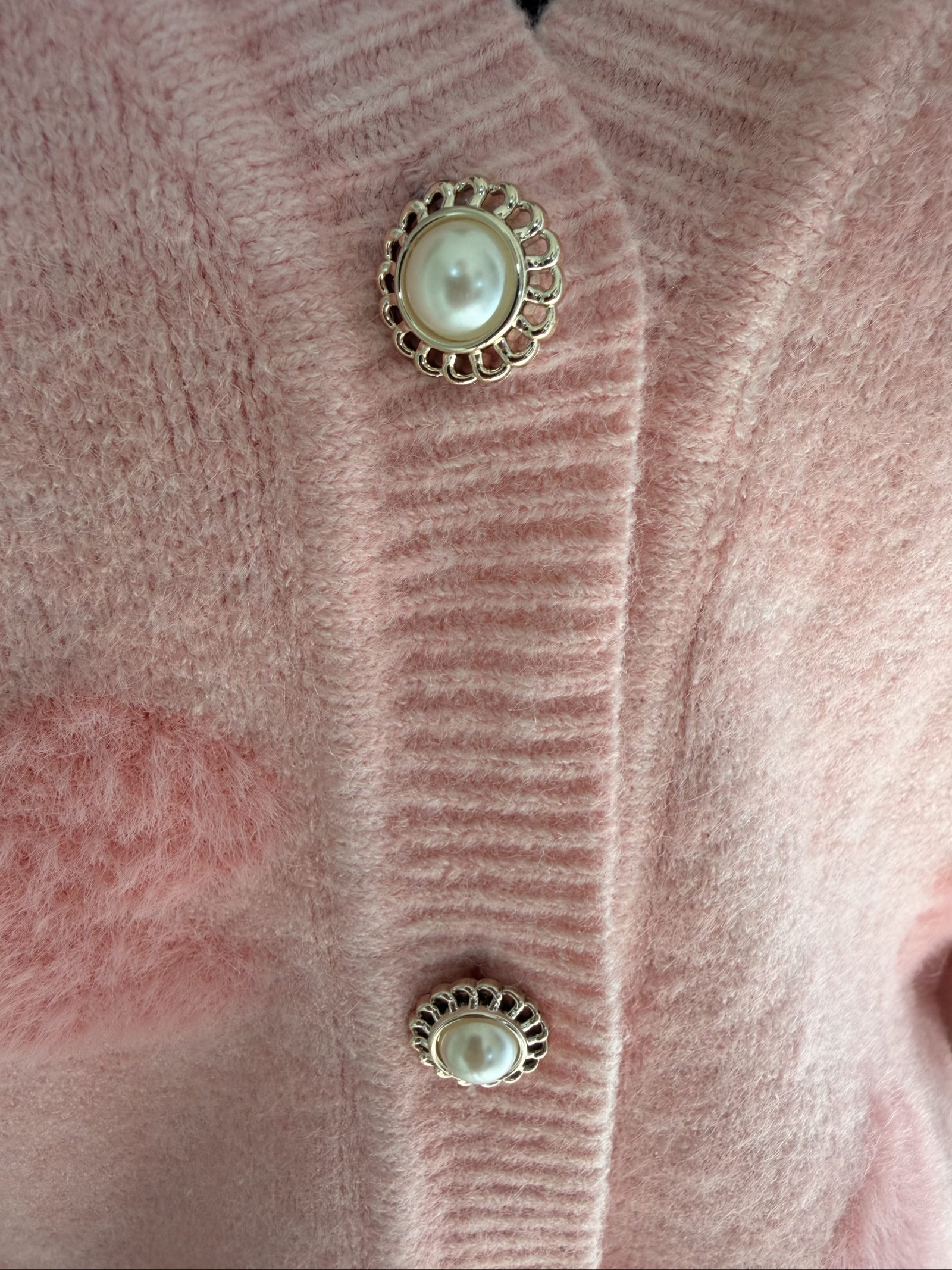 Soft Women's Nanette Lepore size small Pink Floral Pearl Button Cardigan image 2