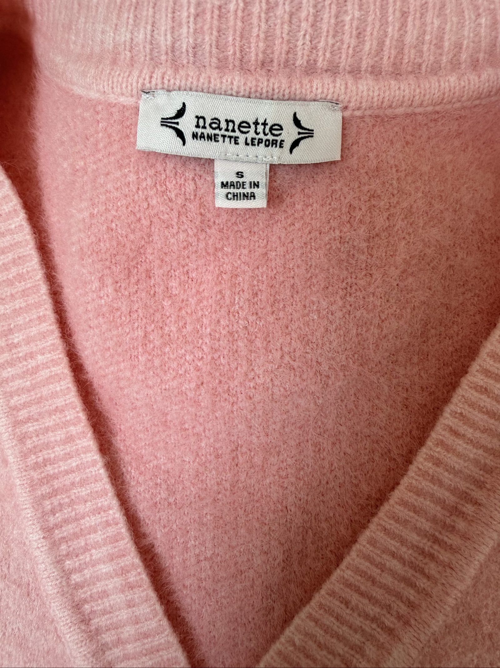 Soft Women's Nanette Lepore size small Pink Floral Pearl Button Cardigan image 7