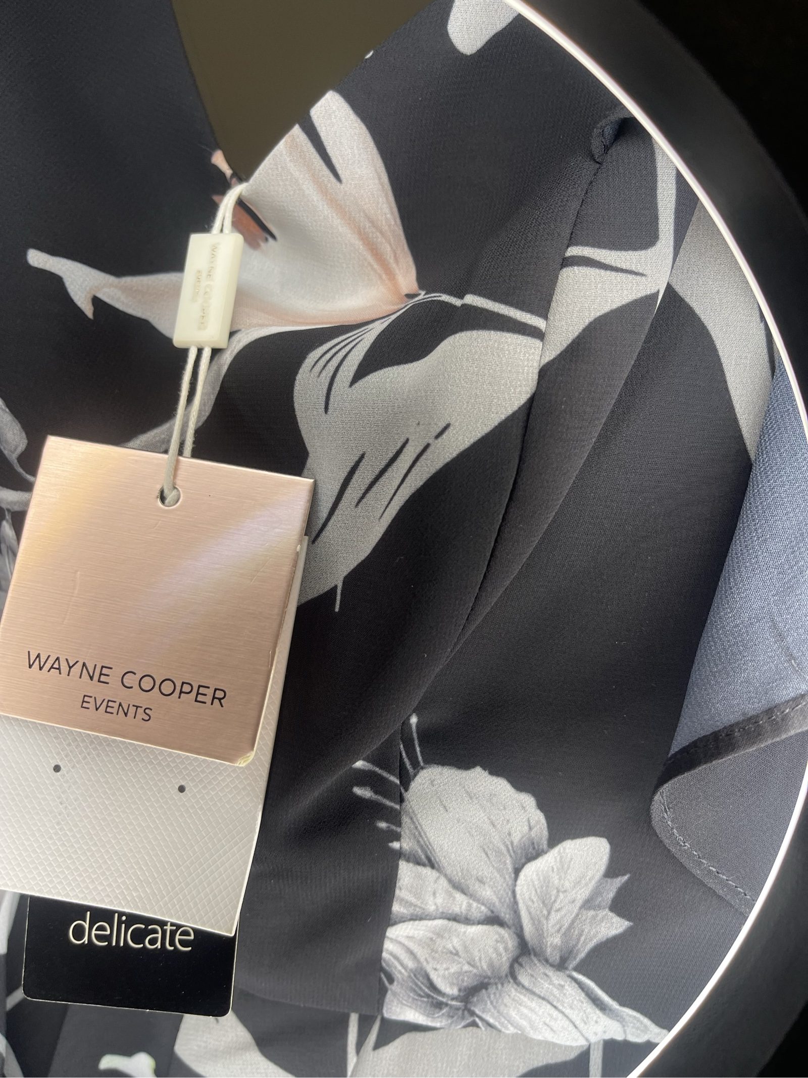 Wayne Cooper Black & White Floral Maxi Dress Size 14 image 6