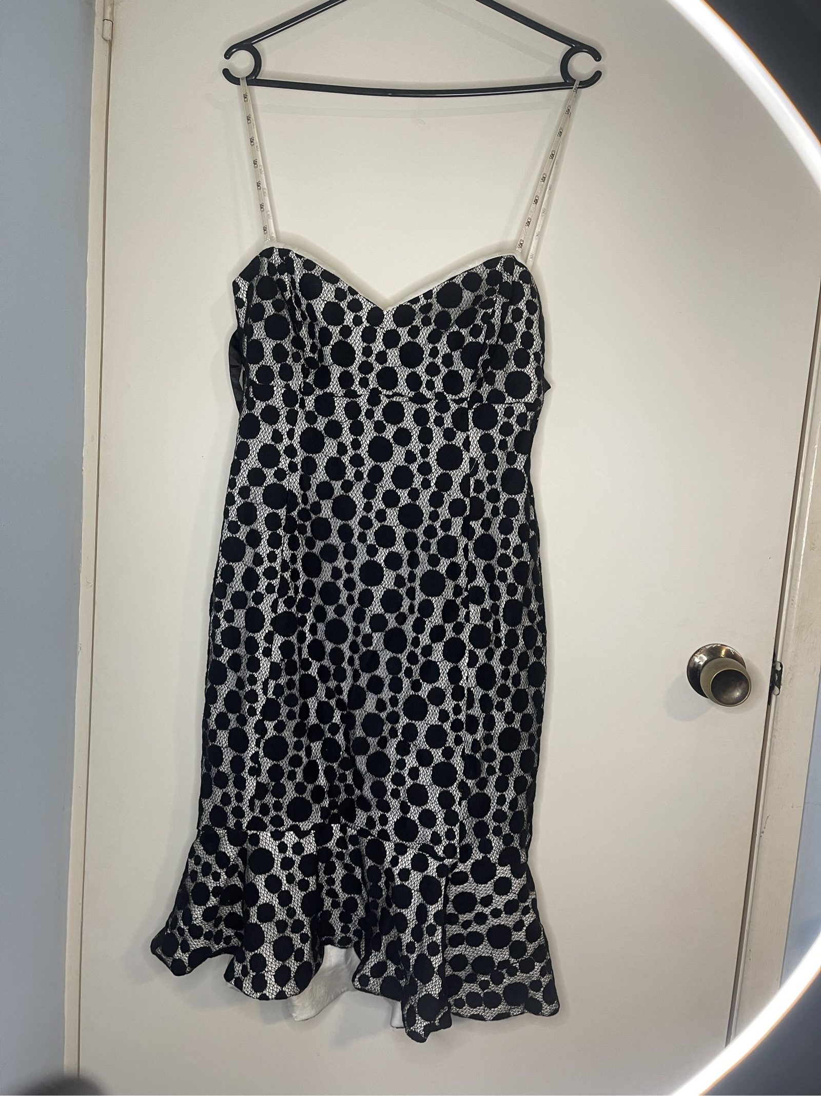Covers Black & White Polka Dot Midi Dress Size 10