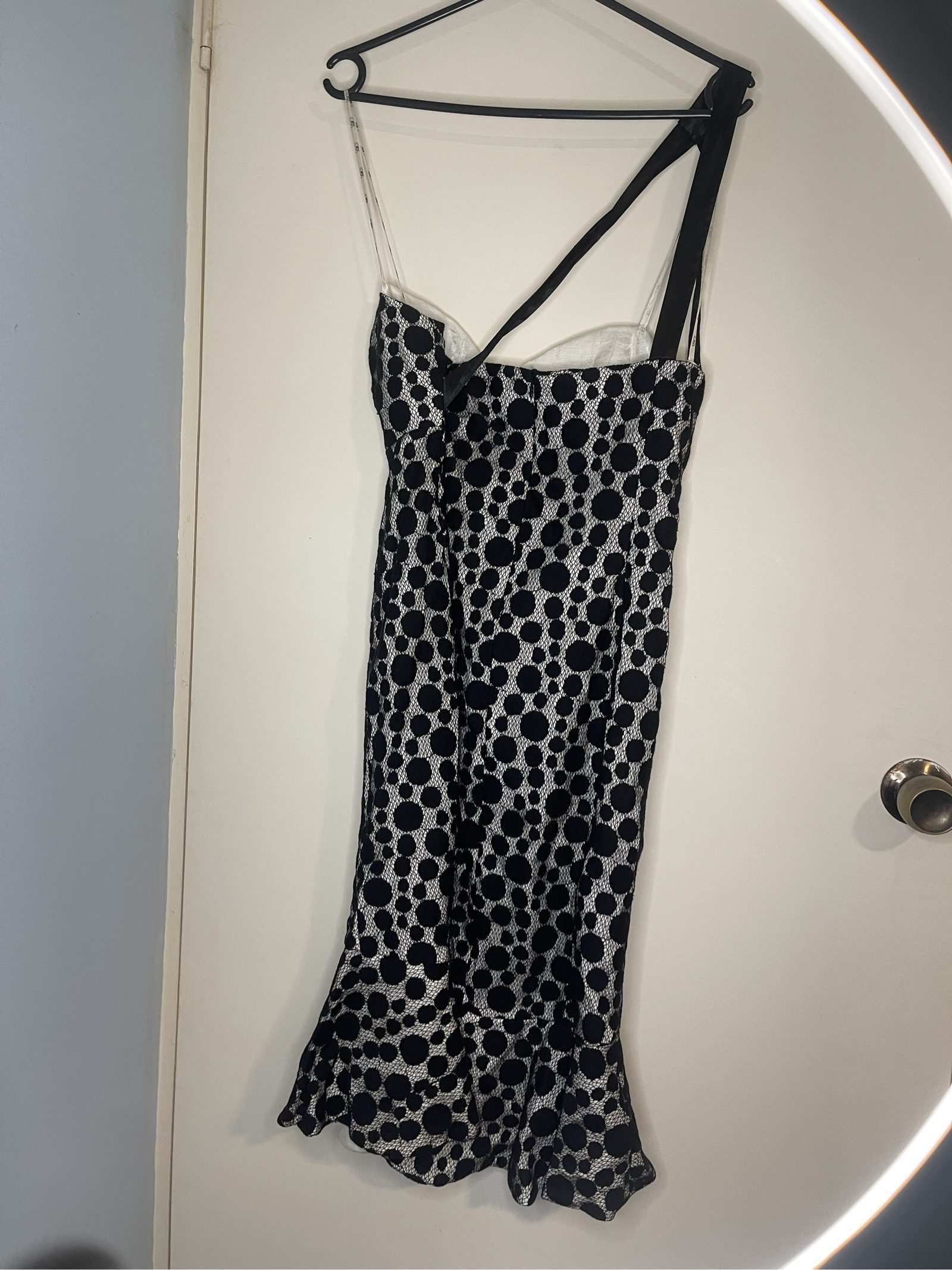 Covers Black & White Polka Dot Midi Dress Size 10 image 3