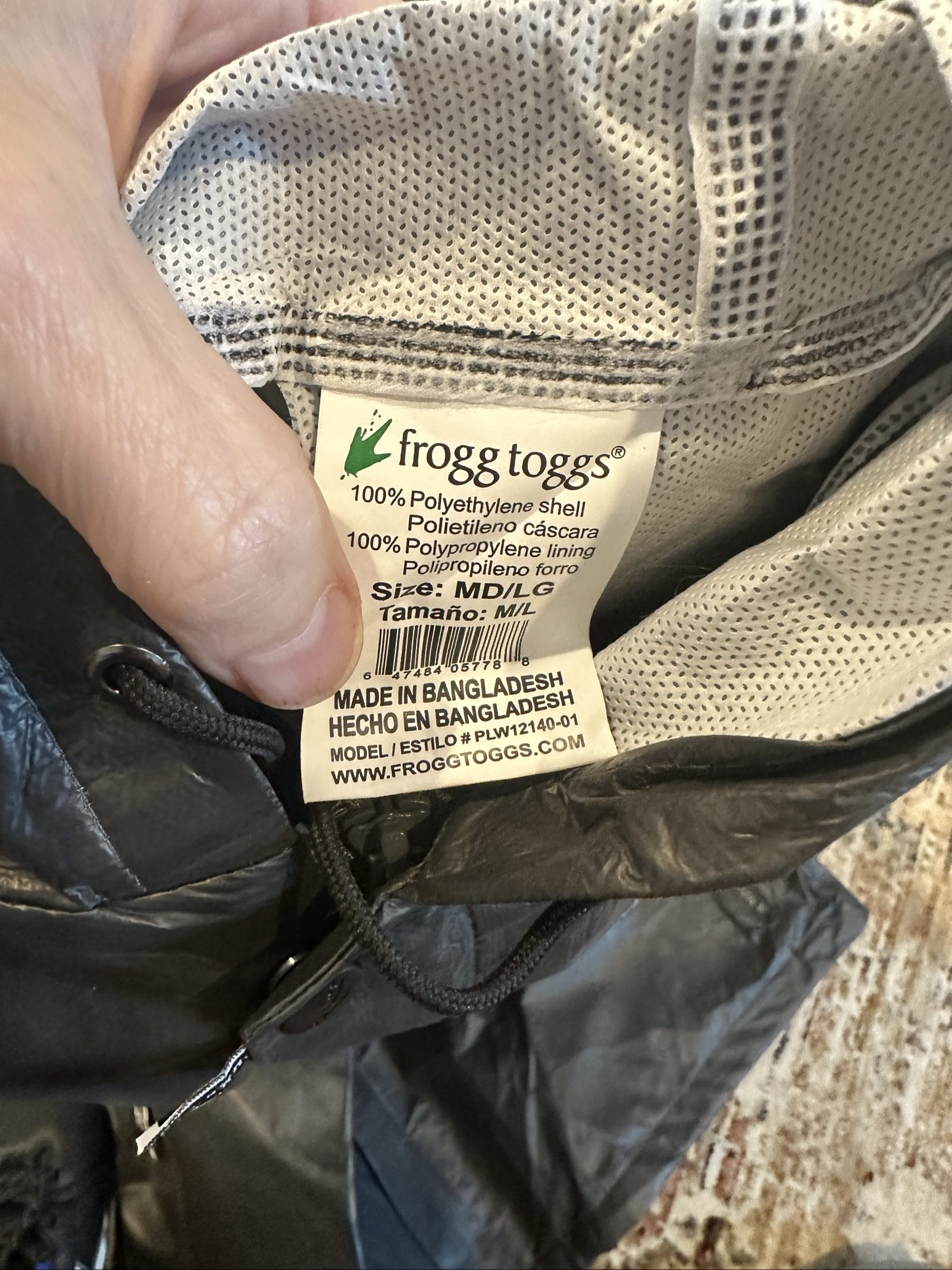 frogg toggs black rain jacket m/l waterproof image 5