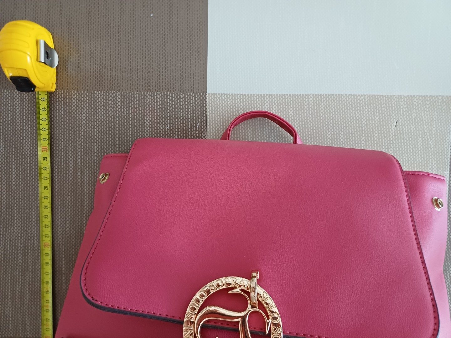 Sara Solonge Pink Faux Leather Backpack Bag image 3