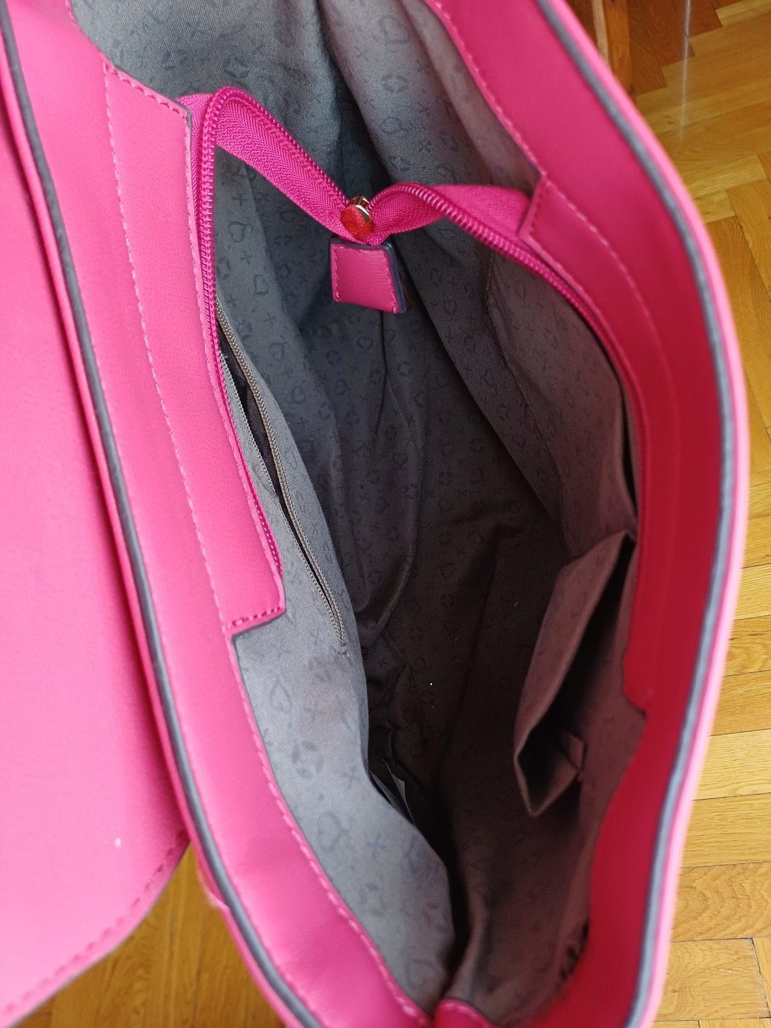 Sara Solonge Pink Faux Leather Backpack Bag image 7