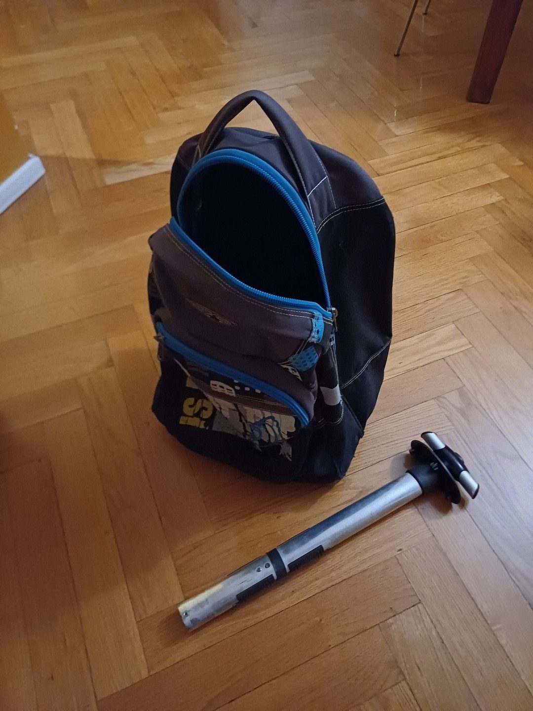 SEVEN Black & Blue Backpack- broken handle image 2