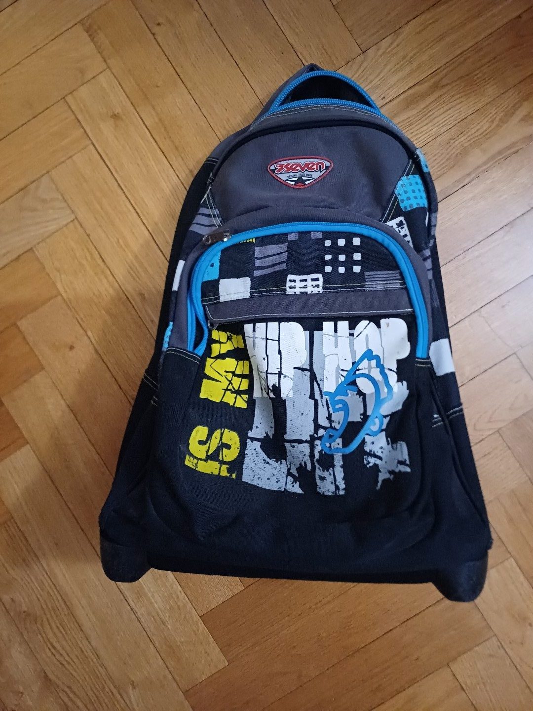 SEVEN Black & Blue Backpack- broken handle