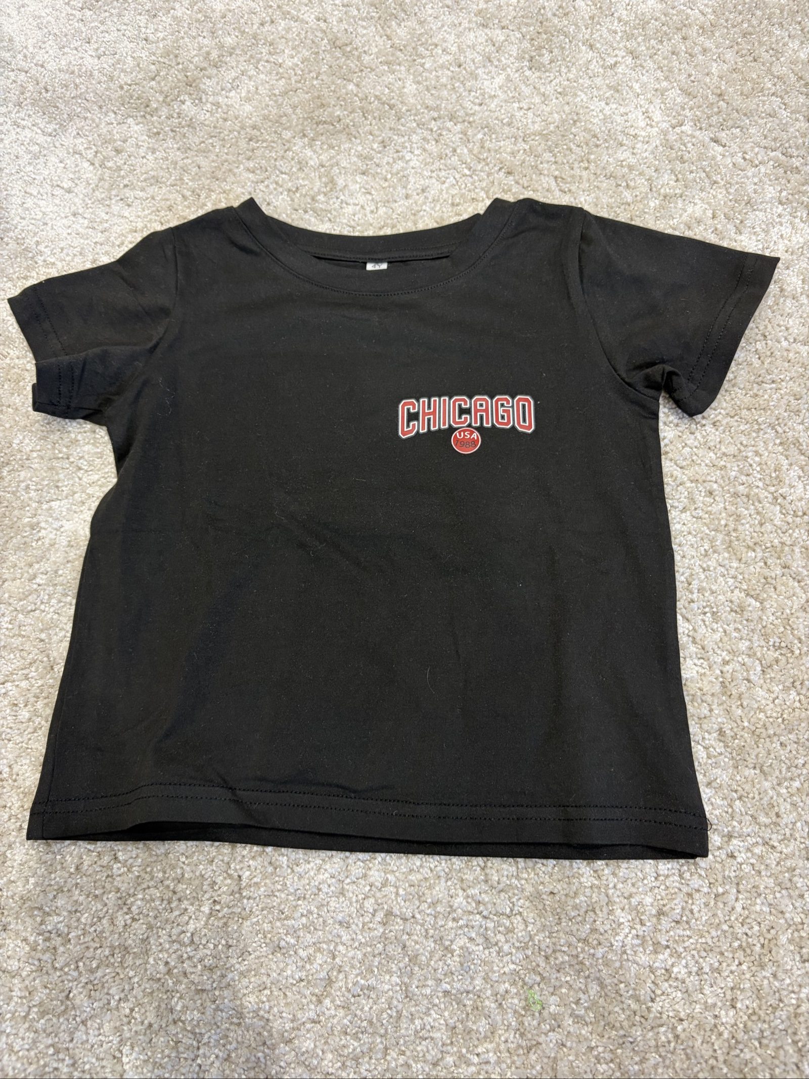 Black Kids' Chicago Victory Graphic T-Shirt 4 Years 100% Polyester