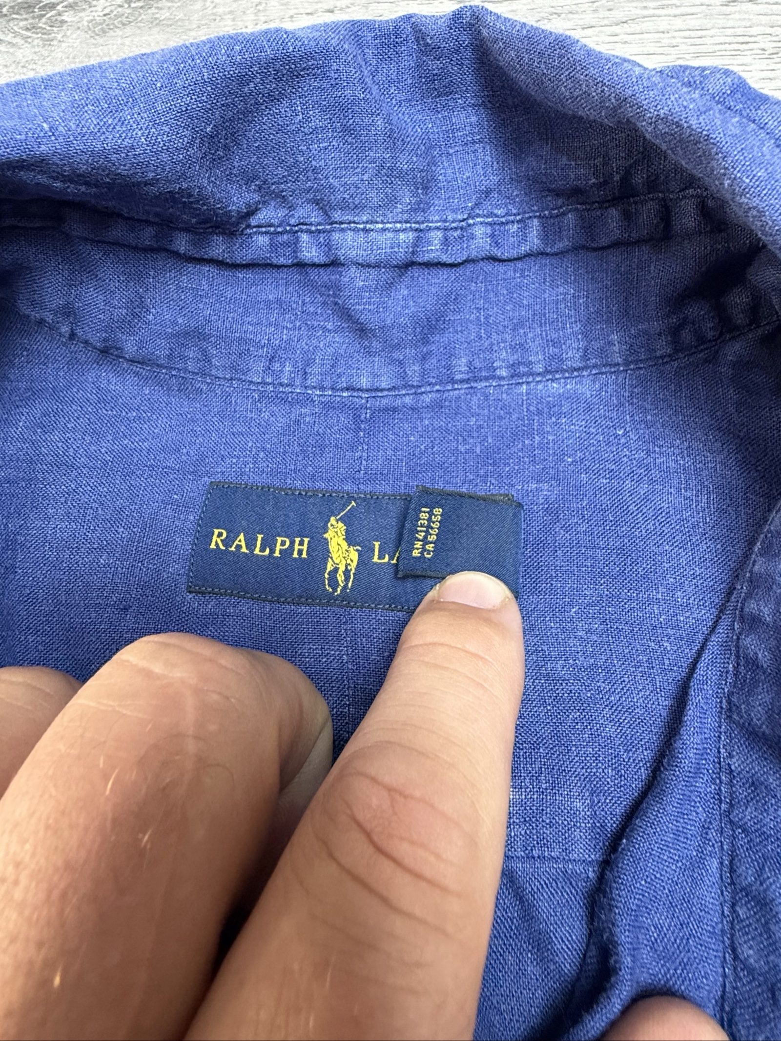Ralph Lauren Navy Blue Mens Button-Down Shirt Large Red Pony Logo image 7