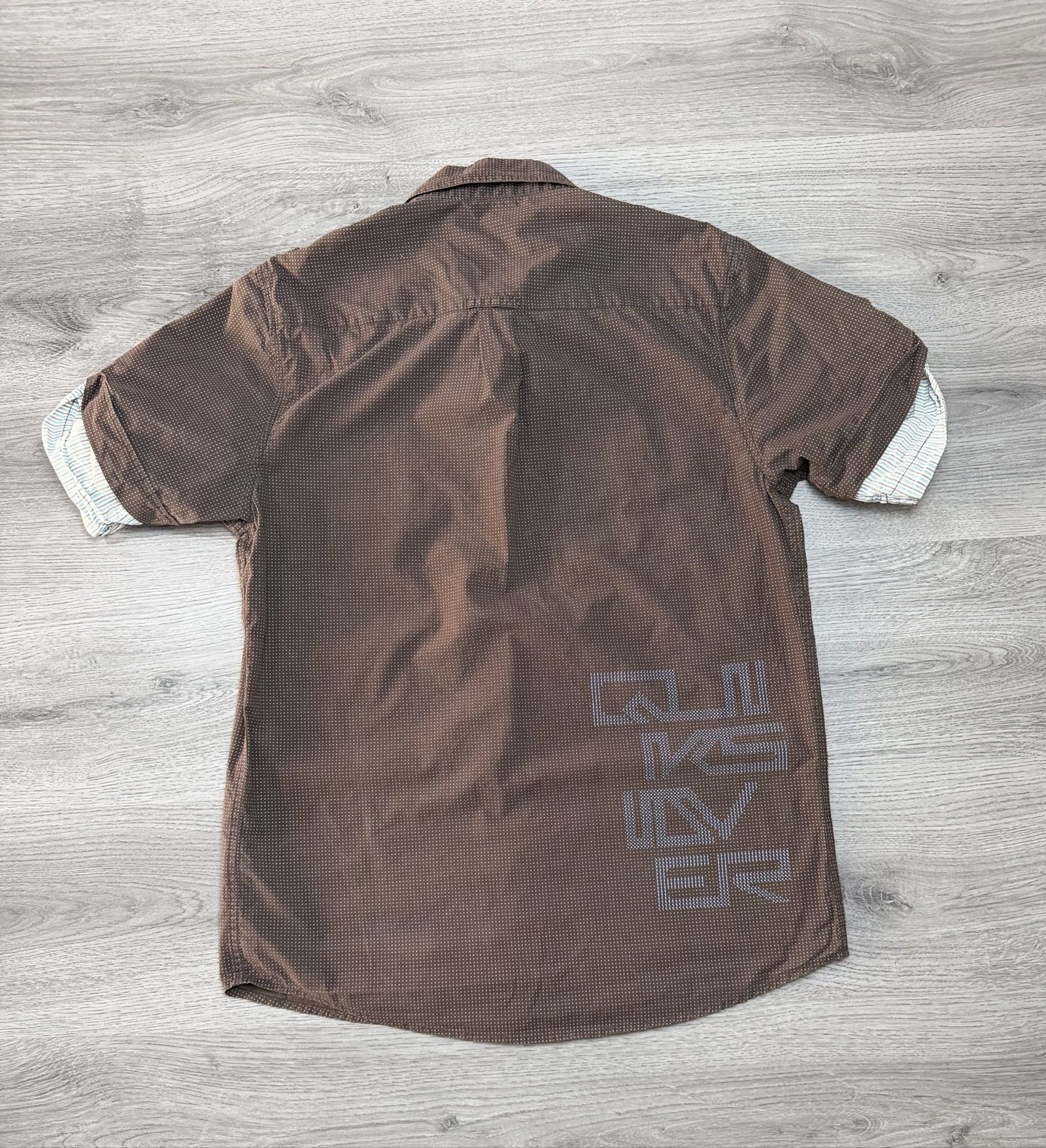 Quiksilver Brown & White Polka Dot Men's Shirt Medium (1717) image 6