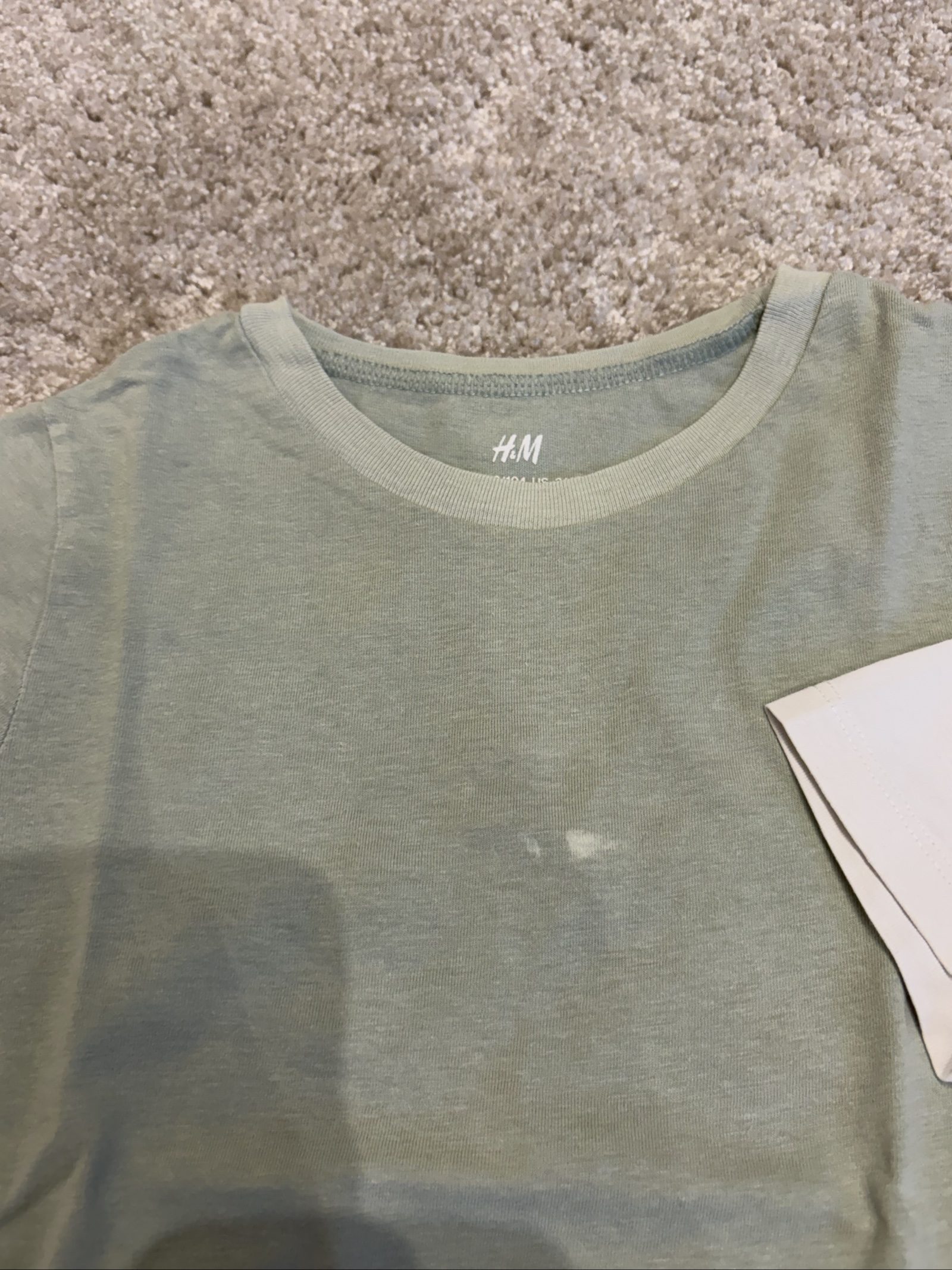 H&M Kids' Green & White Cotton T-Shirts 110 cm image 2