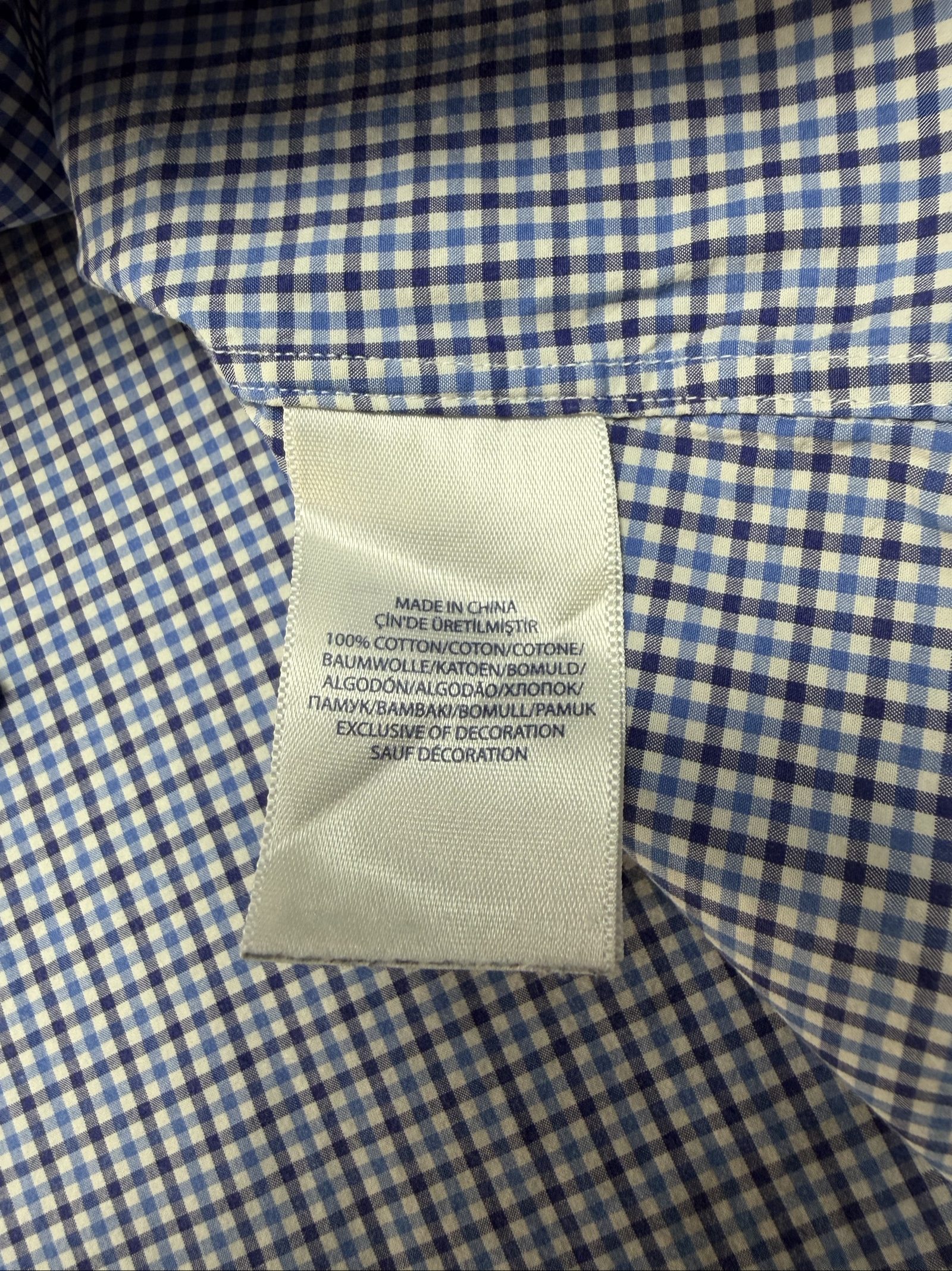 Ralph Lauren Blue & White Checked Cotton Shirt Large (1718) image 4