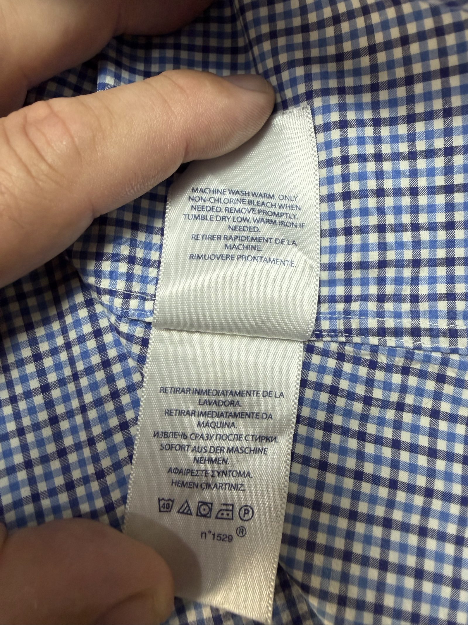 Ralph Lauren Blue & White Checked Cotton Shirt Large (1718) image 5