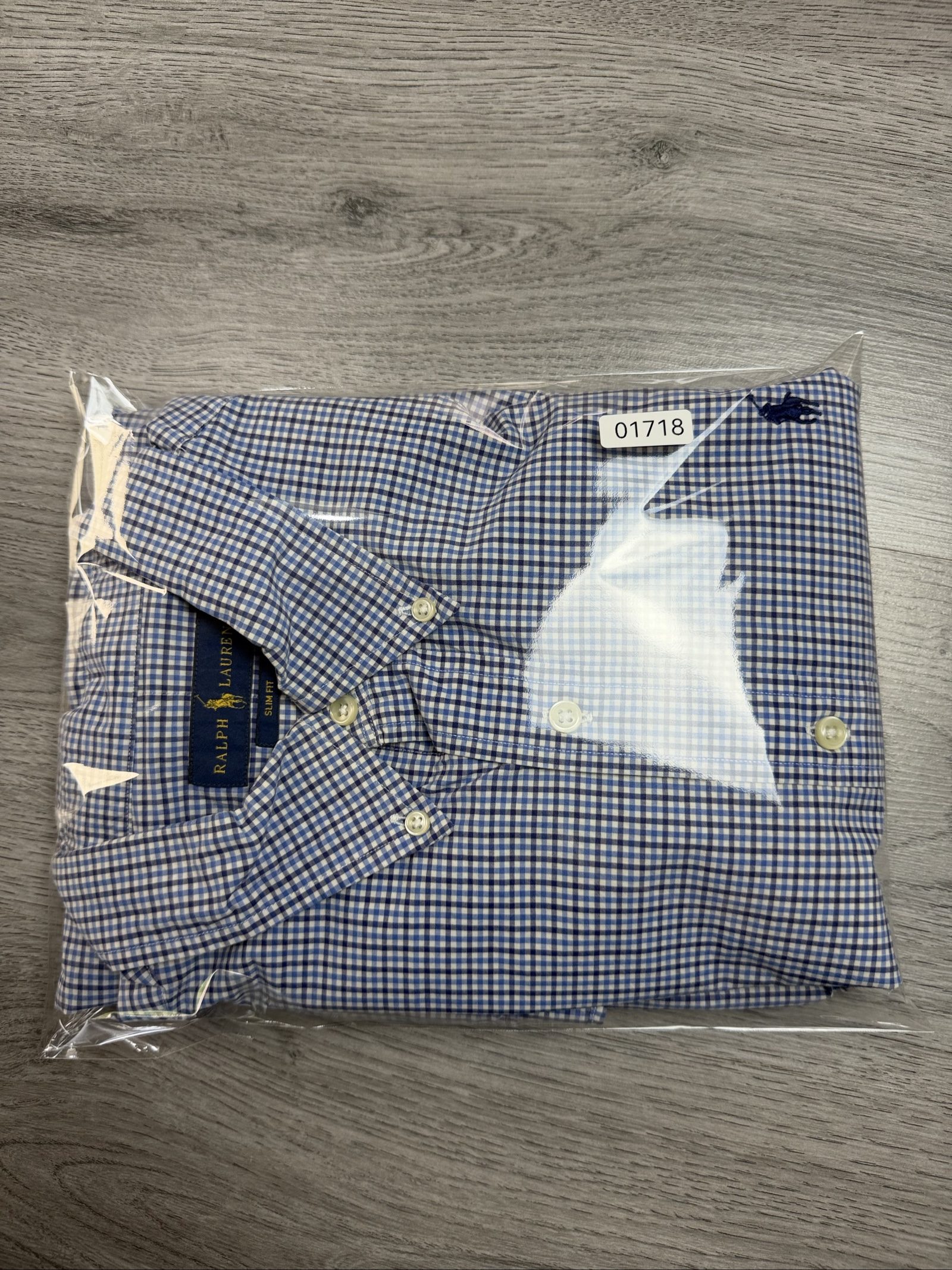 Ralph Lauren Blue & White Checked Cotton Shirt Large (1718) image 10