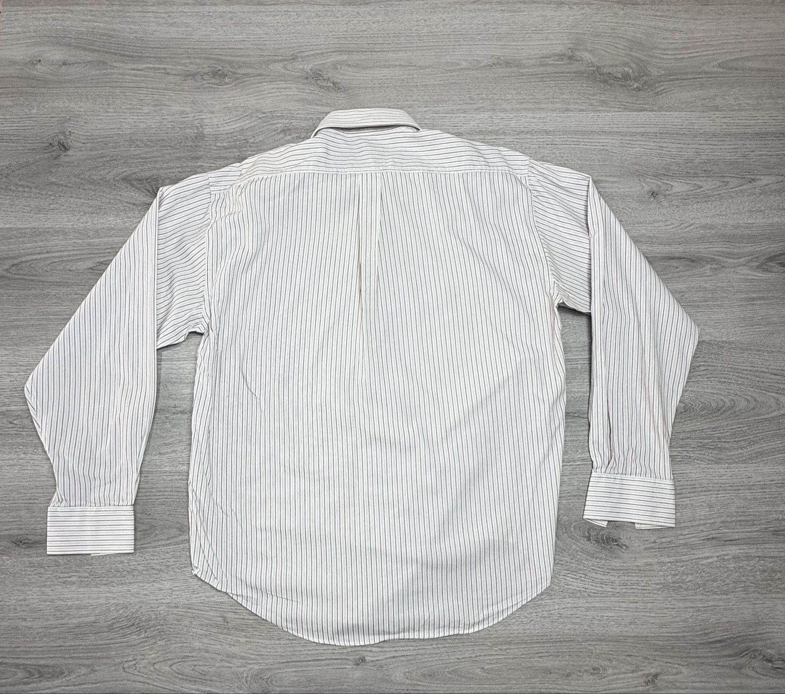 Yves Saint Laurent Men's White & Red Stripe Cotton Shirt Large (1719) image 8