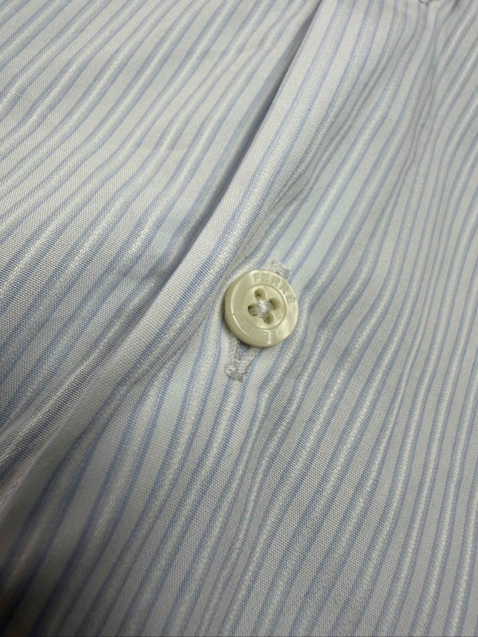 Ferre White & Blue Striped Men's Shirt Medium (1720) image 4