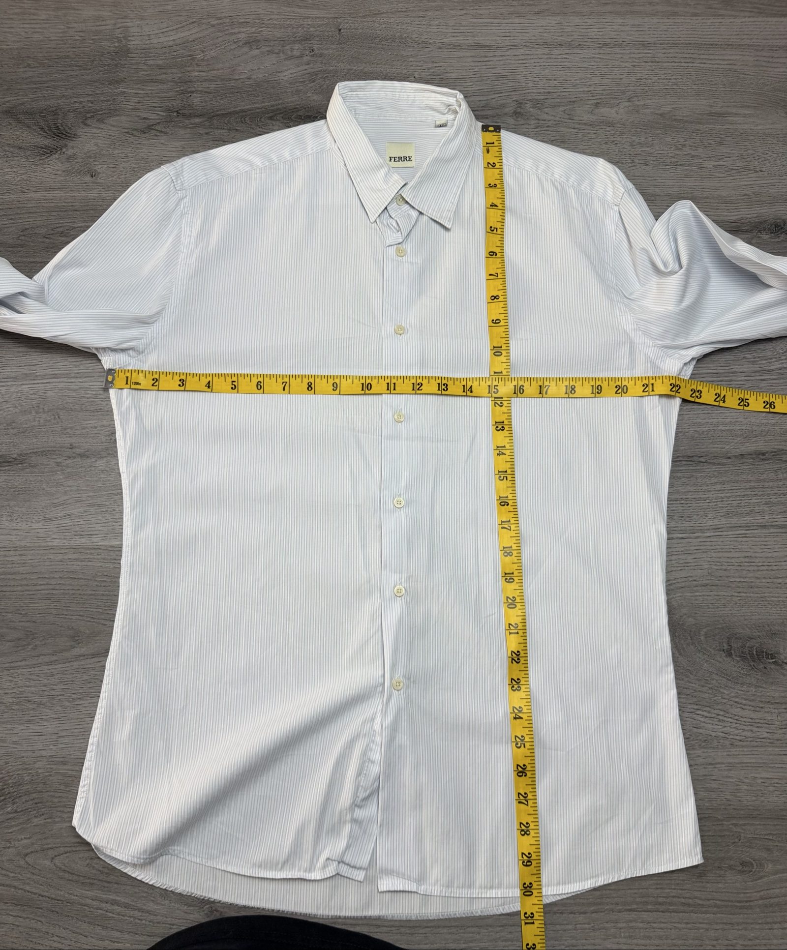 Ferre White & Blue Striped Men's Shirt Medium (1720) image 8