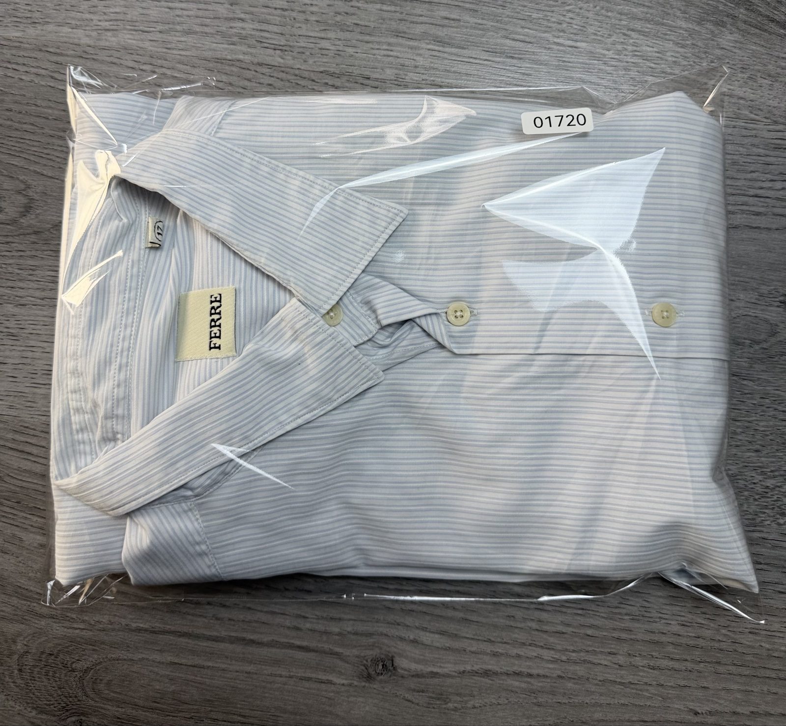 Ferre White & Blue Striped Men's Shirt Medium (1720) image 10