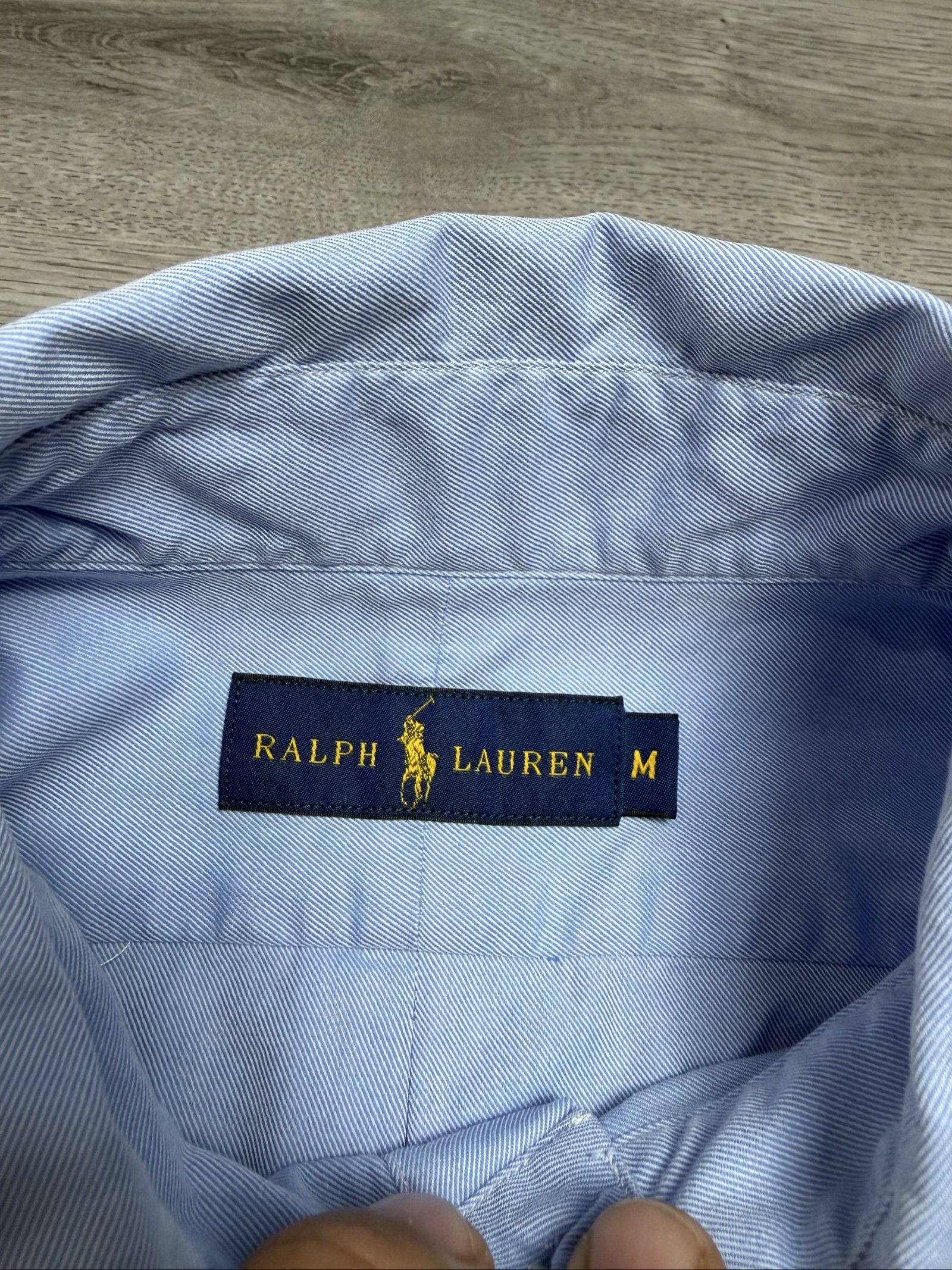Ralph Lauren Men's Light Blue Oxford Shirt Medium Pink Pony Logo (1723) image 5