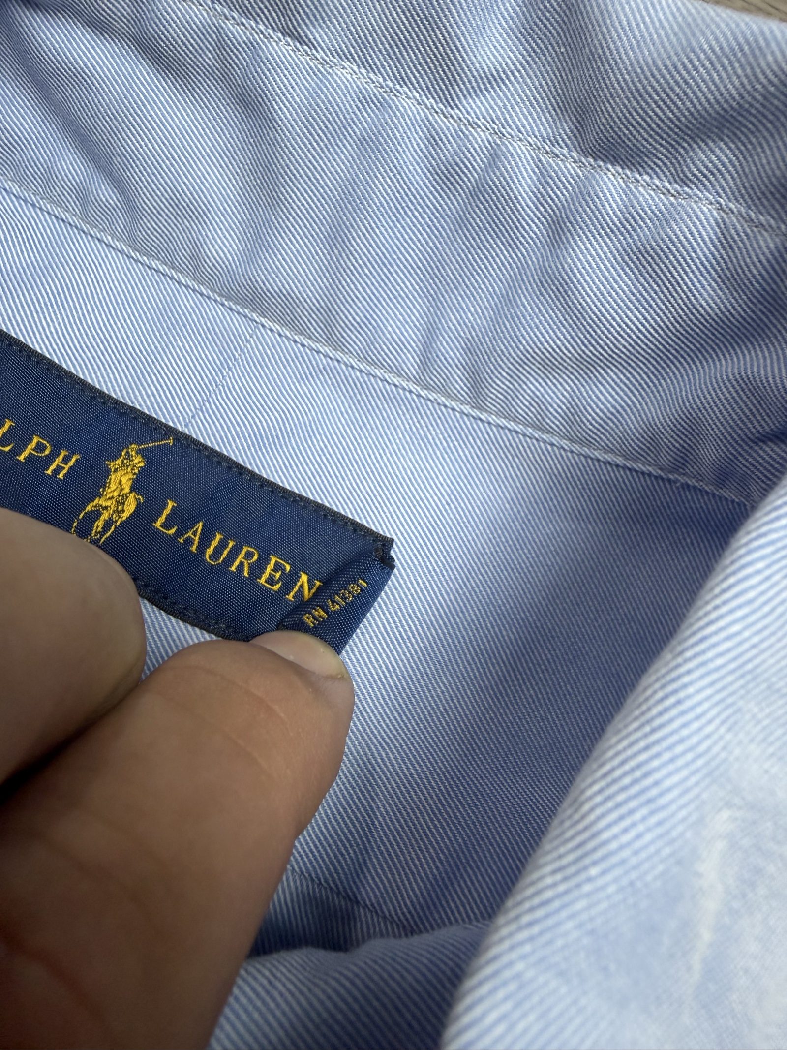 Ralph Lauren Men's Light Blue Oxford Shirt Medium Pink Pony Logo (1723) image 6